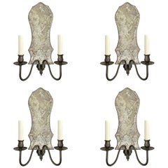 Set of Four Mid-20th Century American Two-Arm Sconces