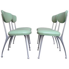 Set of Four Mid-Century Aluminum "Gazelle" Dining Chairs by Shelby Williams