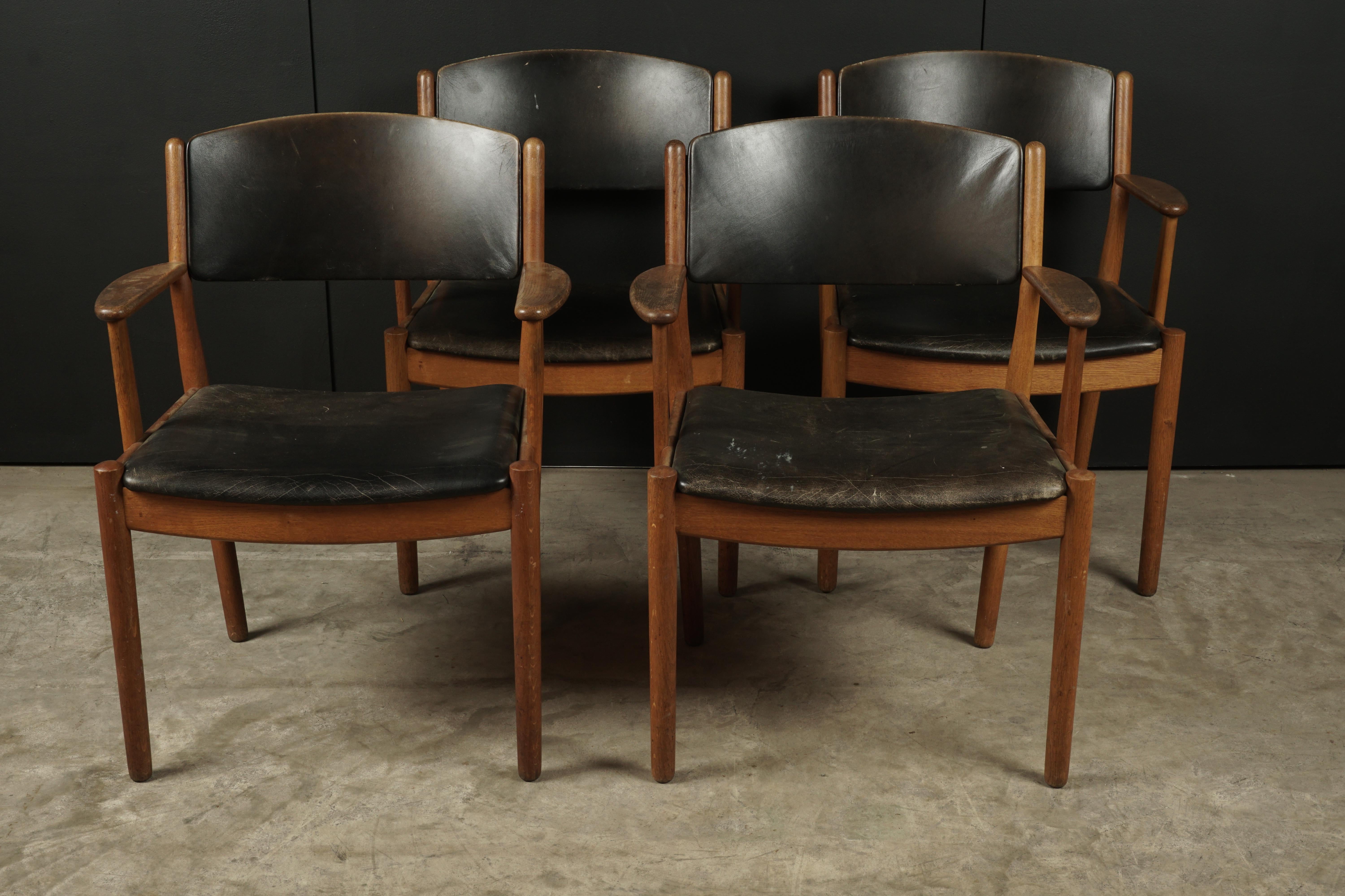 European Set of Four Mid-Century Armchairs by Poul Volther for FDB Møbler, 1950s