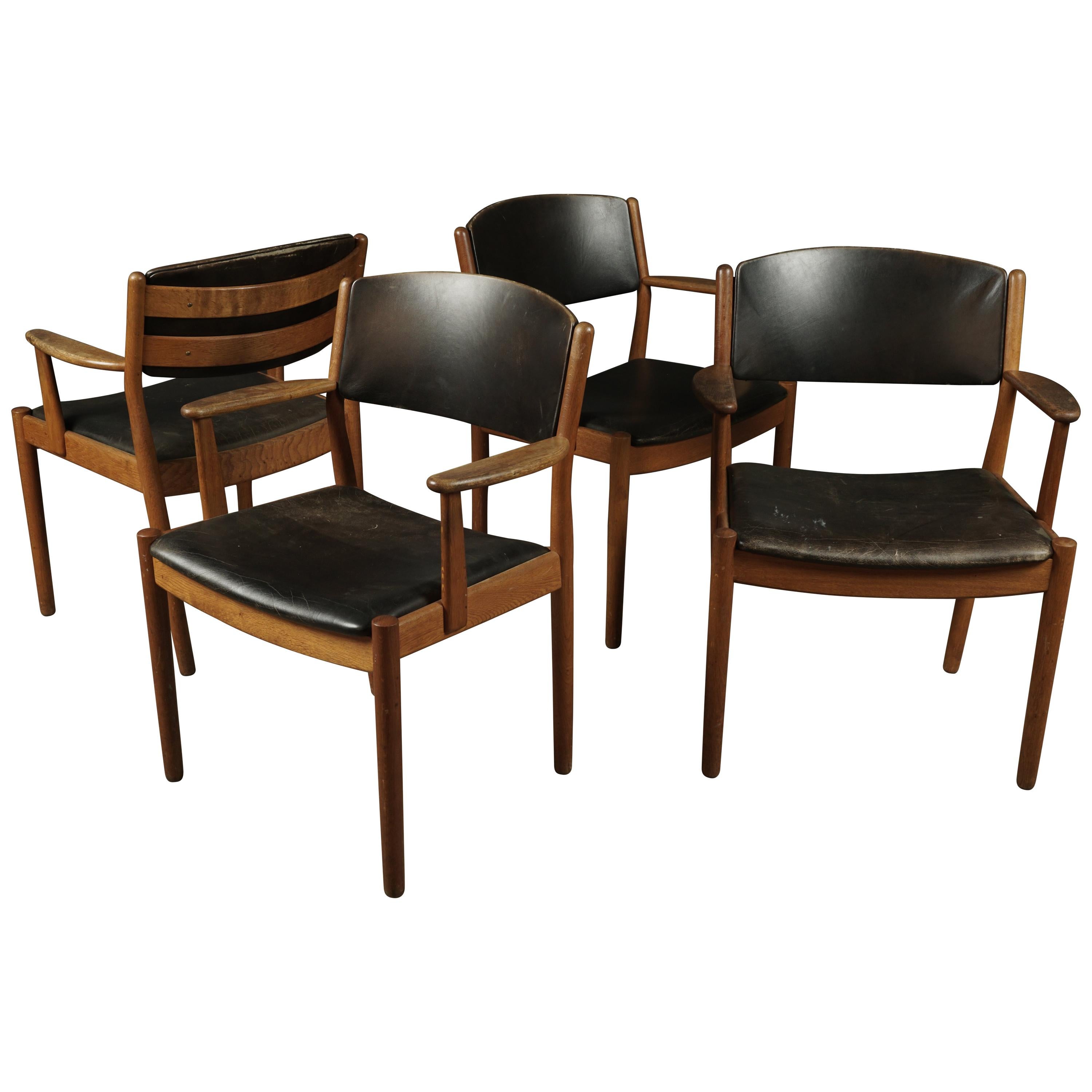 Set of Four Mid-Century Armchairs by Poul Volther for FDB Møbler, 1950s