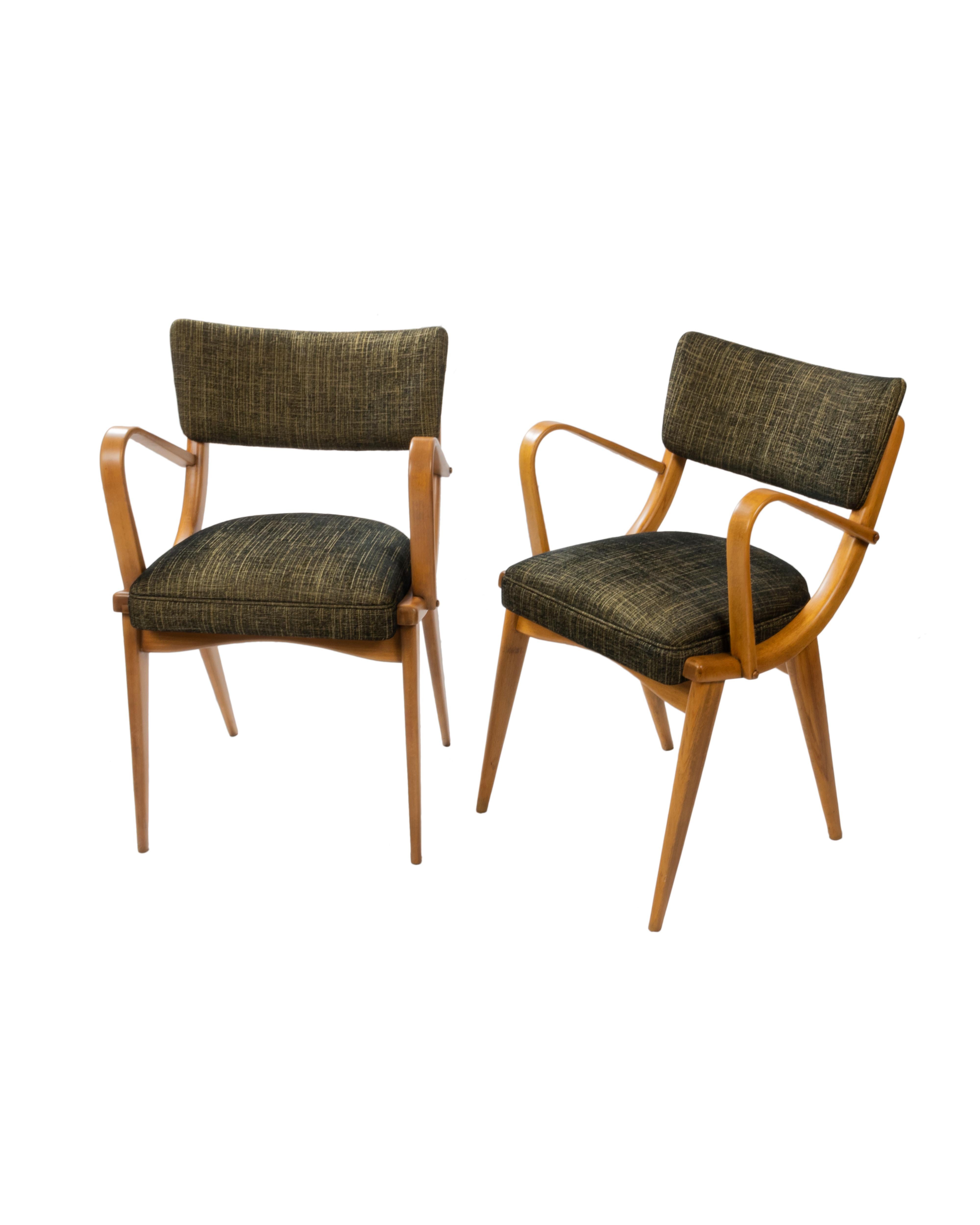 Set di quattro poltrone di metà secolo, 1952 - 1960, Danimarca In condizioni discrete in vendita a Lisbon, PT