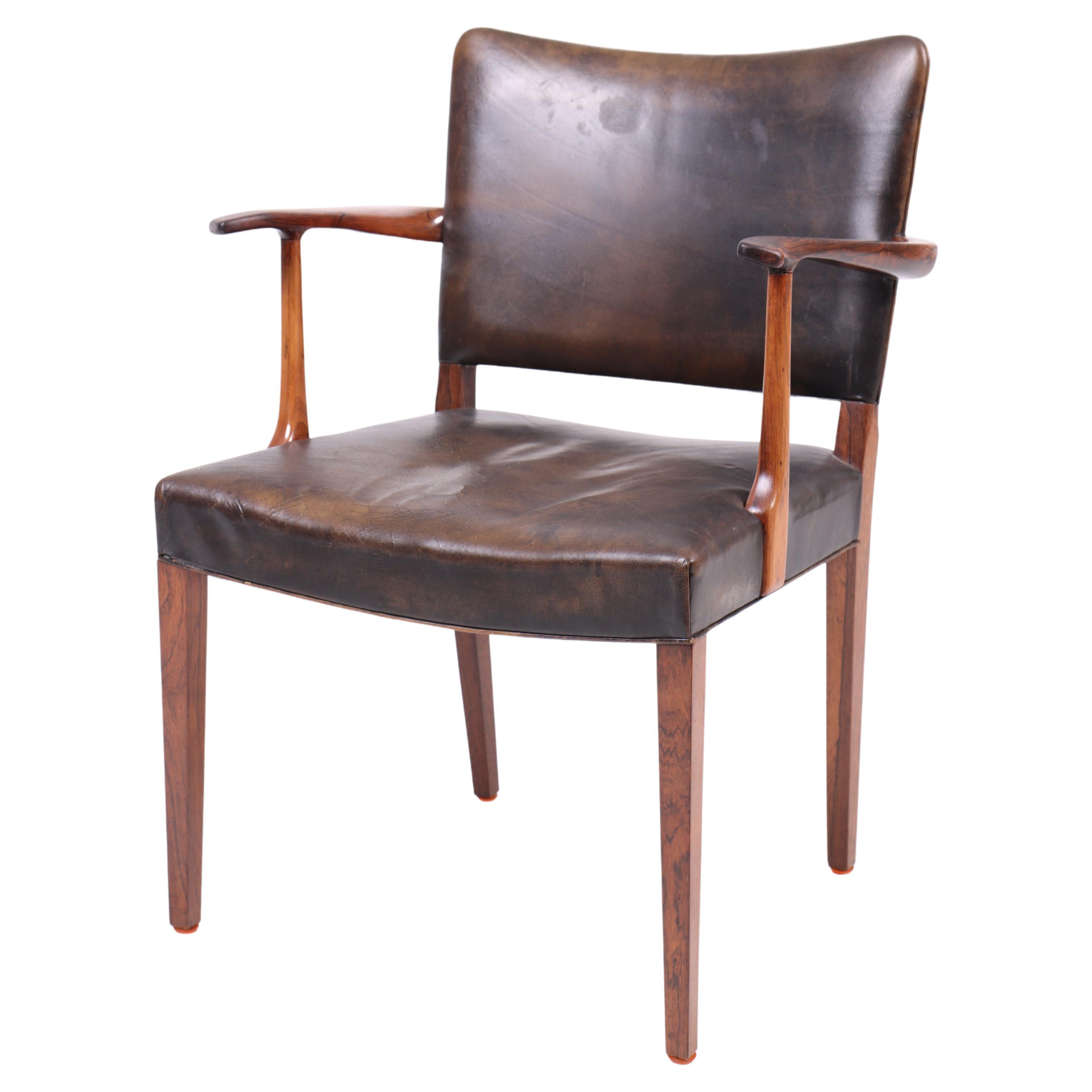 Set of Four Mid-Century Armchairs in Rosewood Designed by Rasmus Nielsen, 1950s For Sale