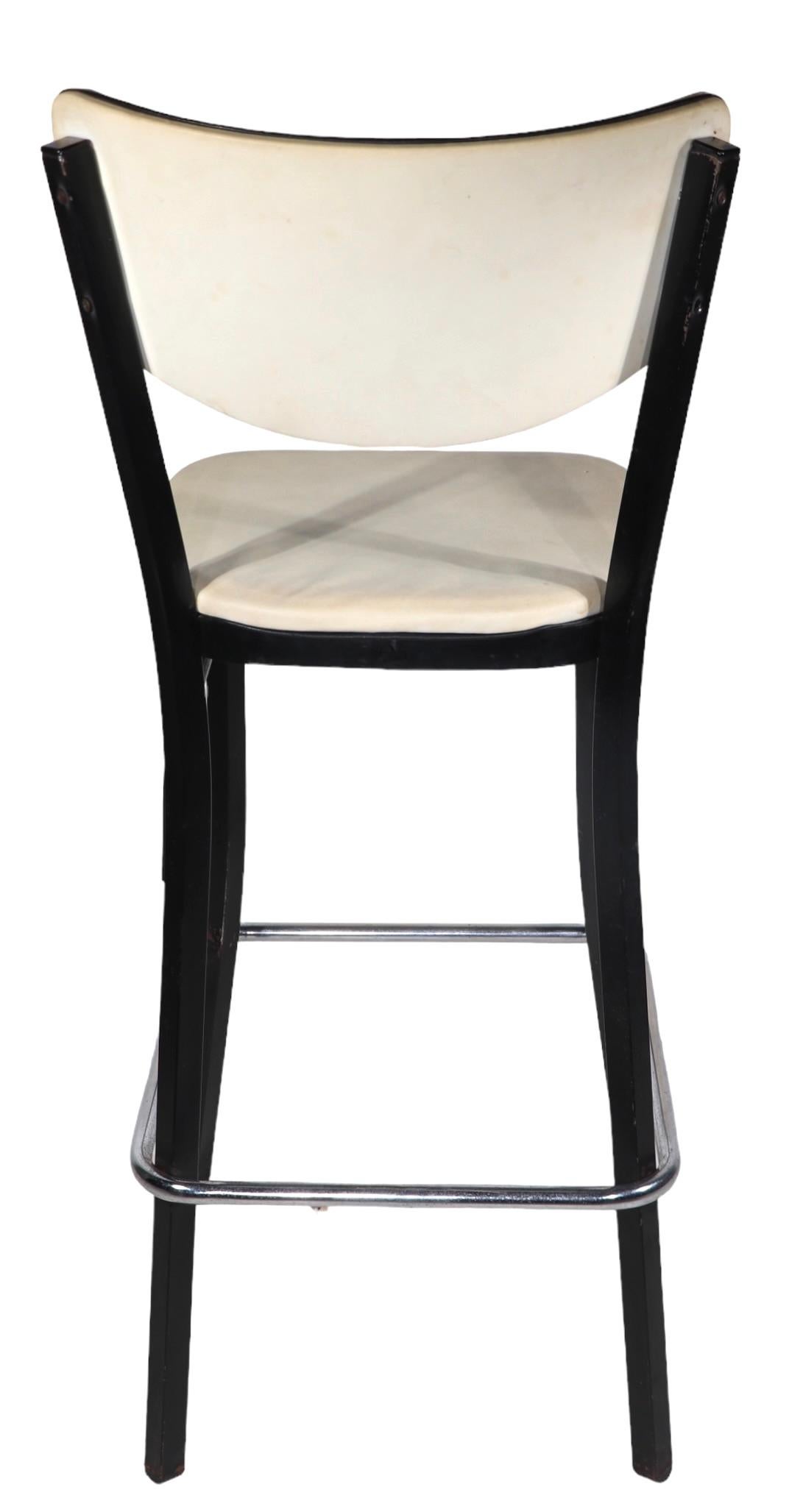 Set of Four Mid Century Bar Stools by Finer Chrome Products Co. Inc. c 1950/1960 9