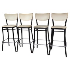 Set of Four Mid Century Bar Stools by Finer Chrome Products Co. Inc. c 1950/1960