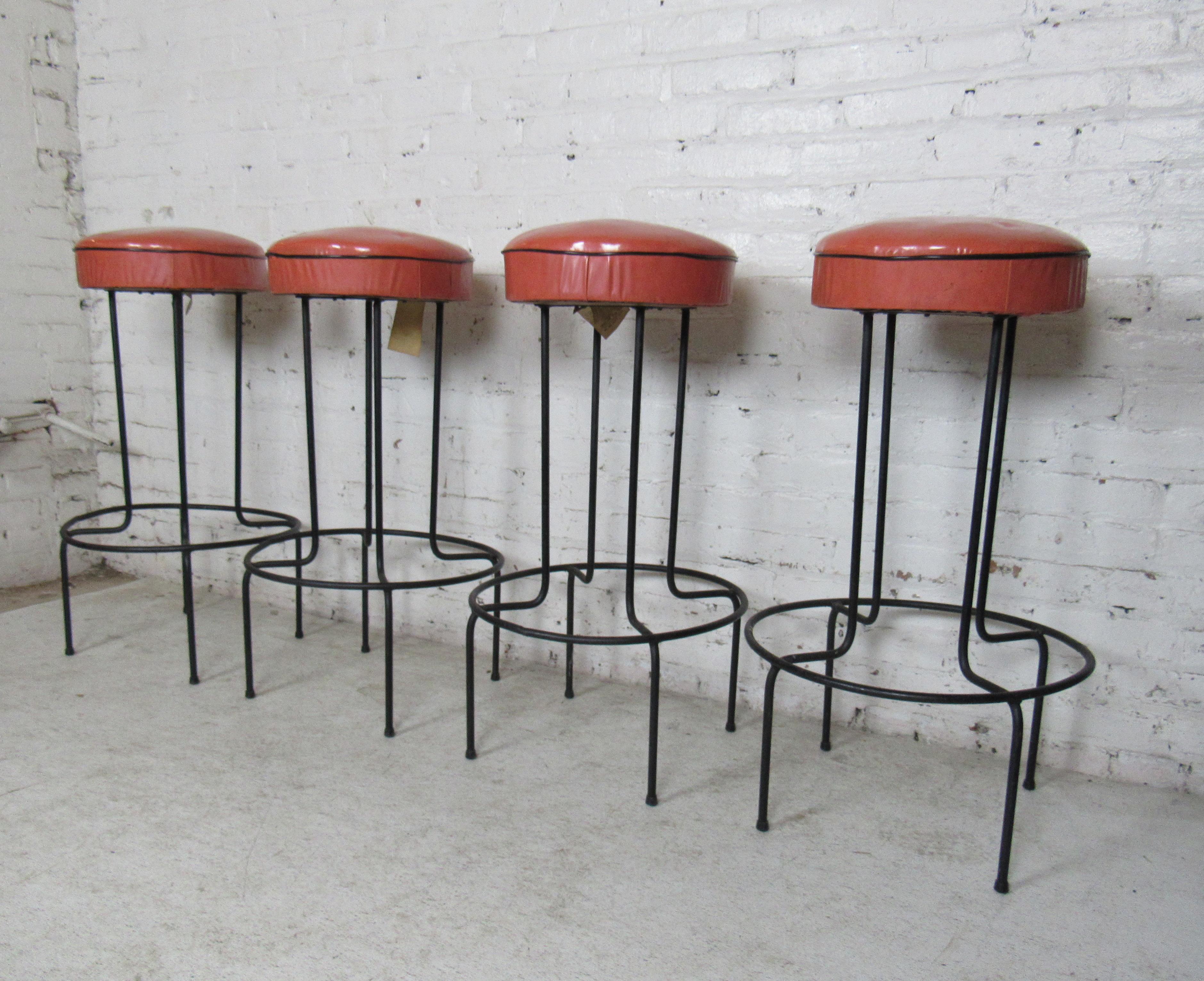 Set of Four Midcentury Barstools For Sale 2