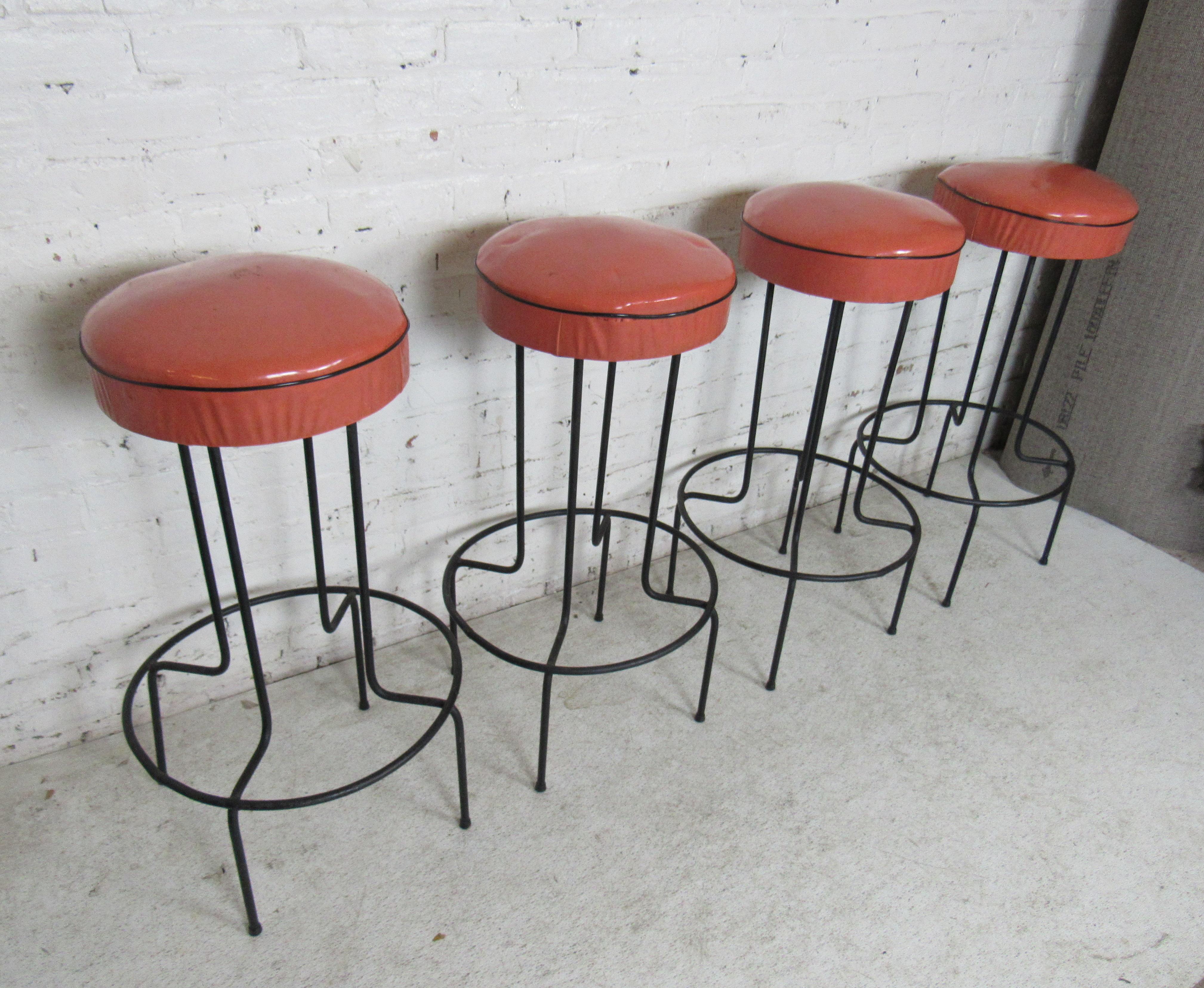 Set of Four Midcentury Barstools For Sale 1
