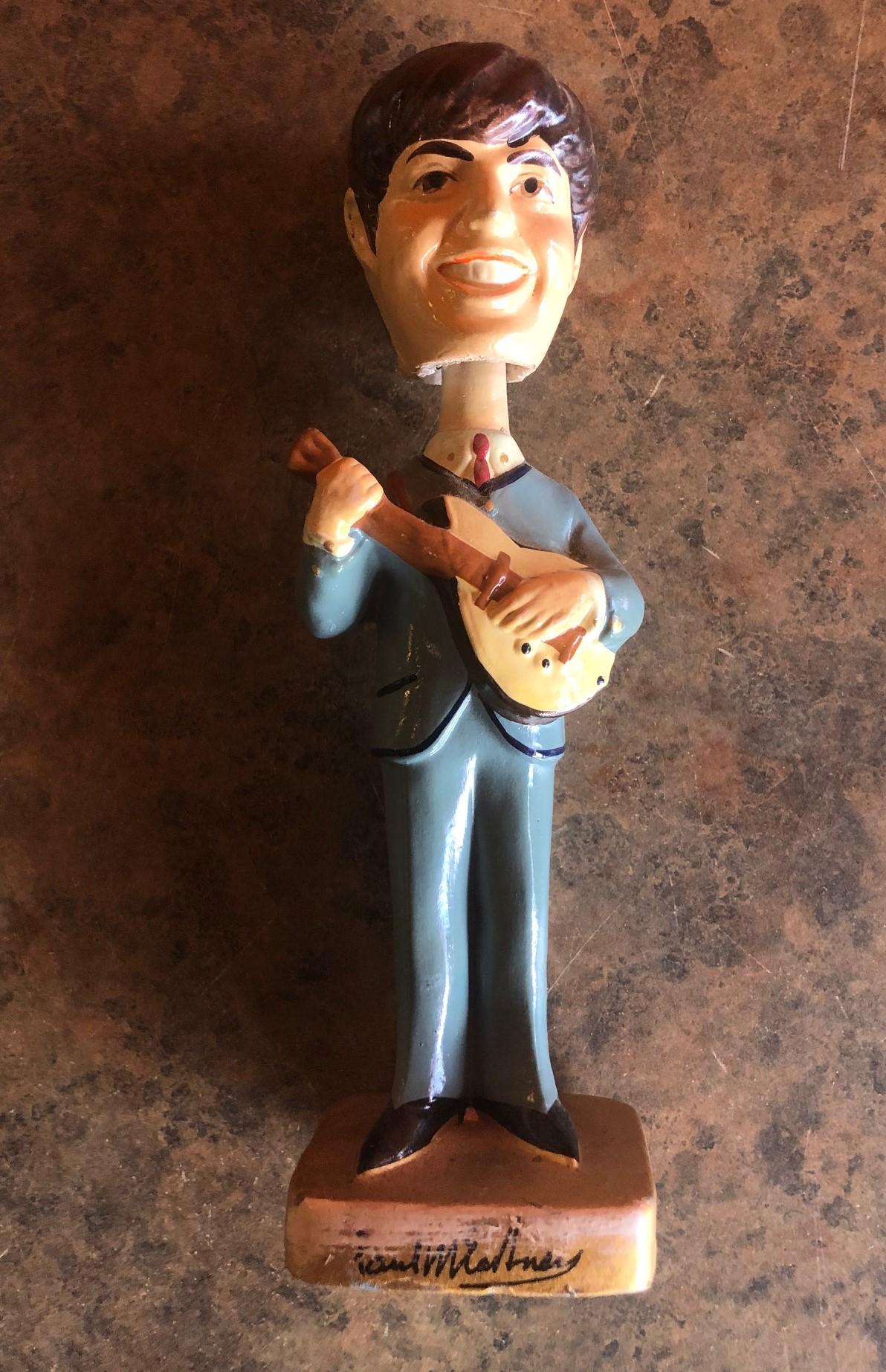 20th Century Set of Four Midcentury Beatles Bobble Head Figures by Car Mascot