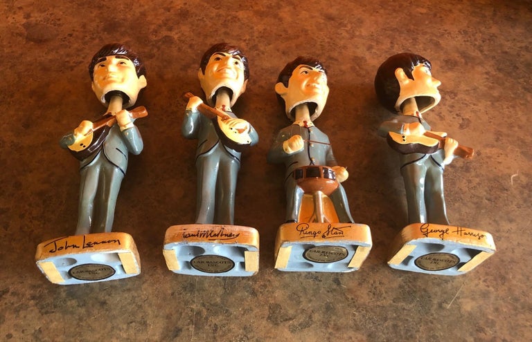 Set of Four Midcentury Beatles Bobble Head Figures by Car Mascot at 1stdibs