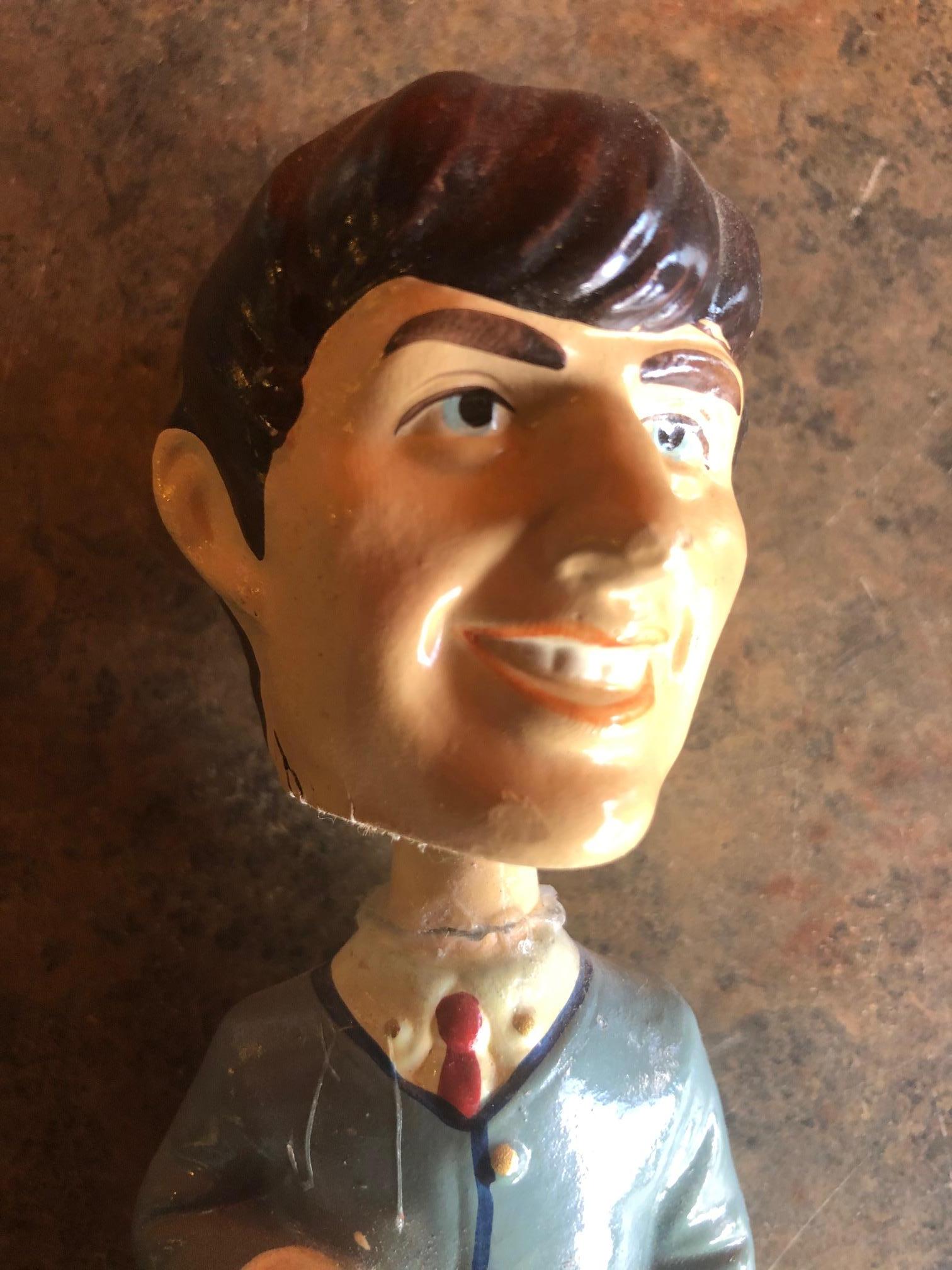 Set of Four Midcentury Beatles Bobble Head Figures by Car Mascot 3