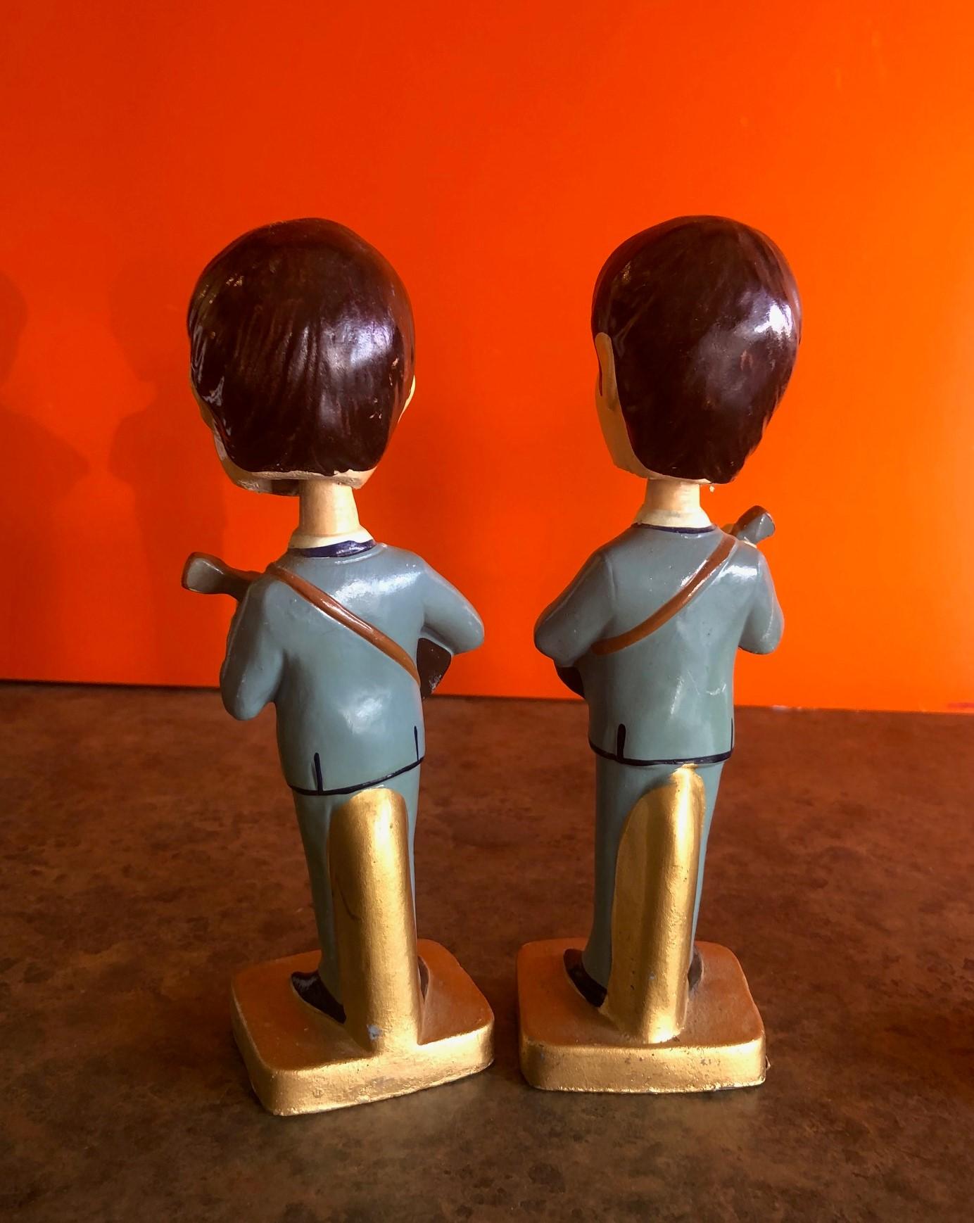 Mid-Century Modern Set of Four Midcentury Beatles Bobble Head Figures by Car Mascot