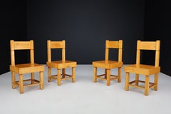 Set of Four Mid-Century Beechwood Chairs, France, 1950s.