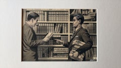 Conjunto de cuatro ilustraciones empresariales de mediados de siglo - Charles Burki, 1956-1964