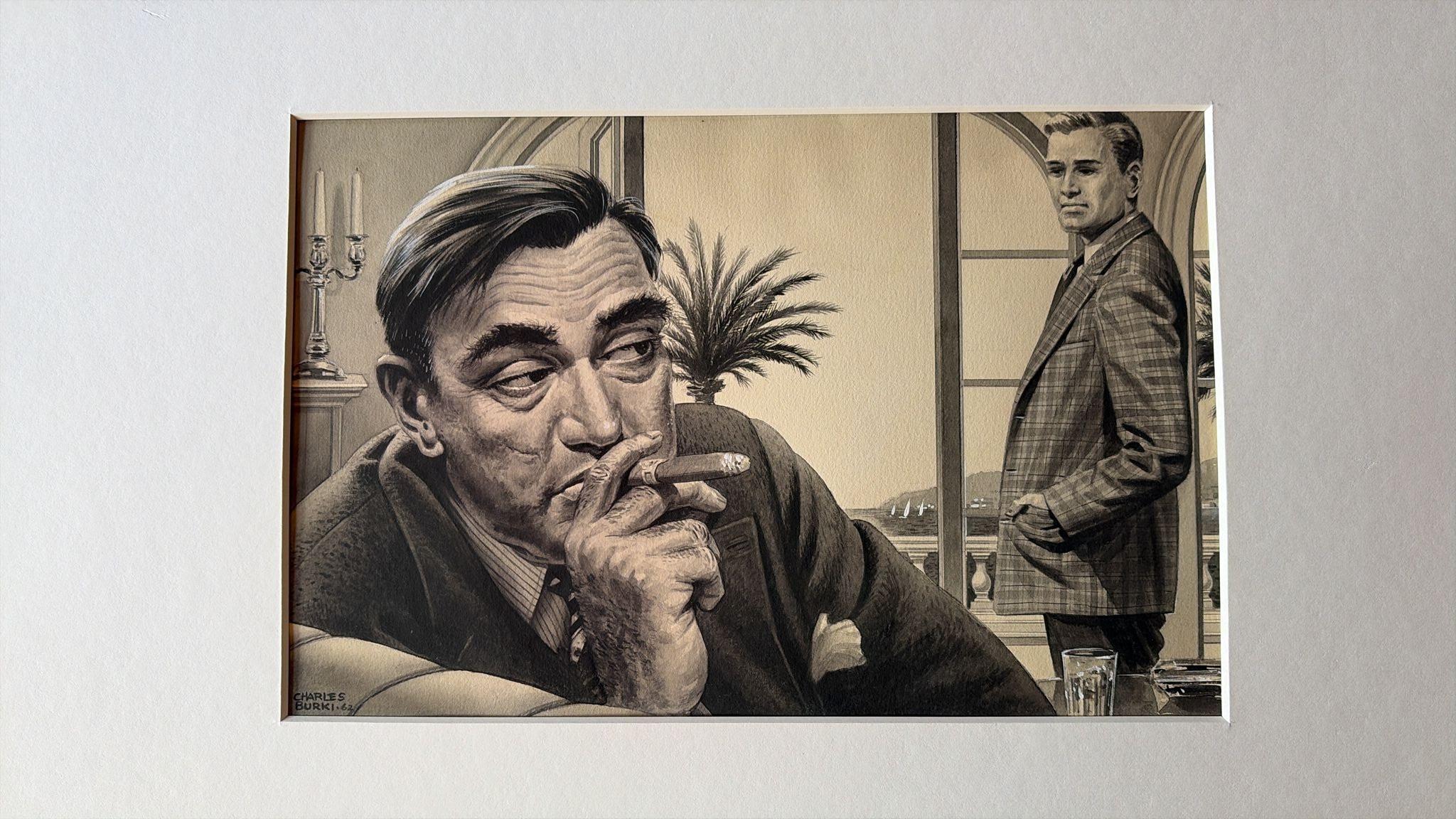 Satz von vier Business-Illustrationen aus der Mitte des Jahrhunderts - Charles Burki, 1956-1964 im Zustand „Gut“ im Angebot in Langweer, NL