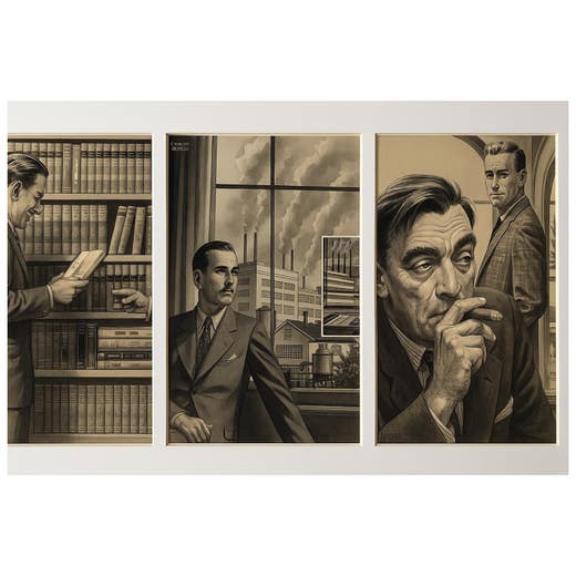 Set of Four Mid-Century Business Illustrations – Charles Burki, 1956–1964