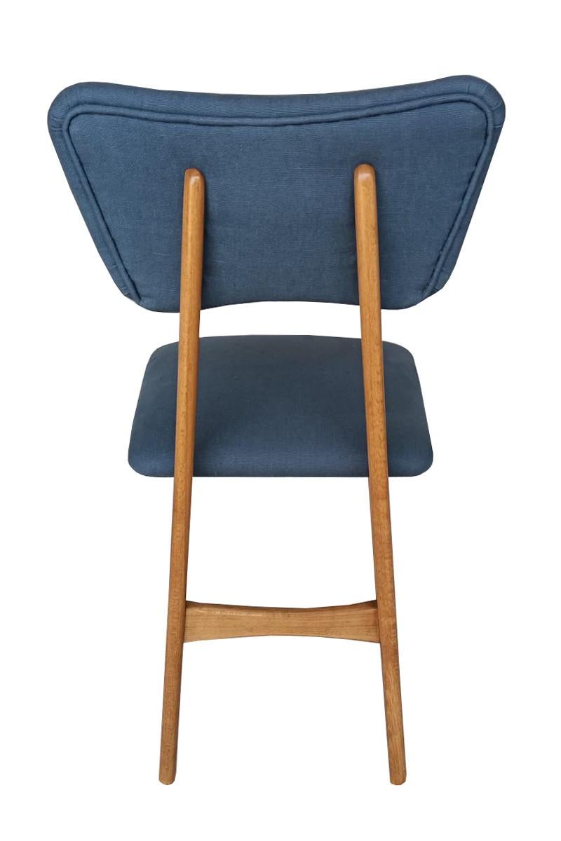 Mid-Century Modern Set of Four Mid Century Butterfly Chairs, Denim Pierre Frey Linen, Europe, 1960s For Sale