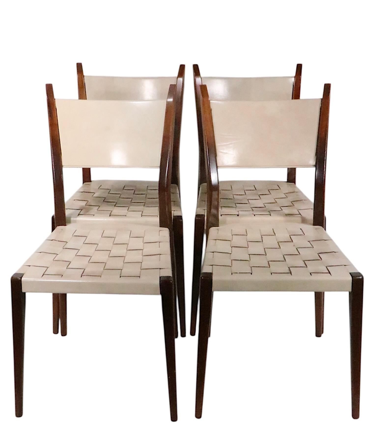 Set of Four Mid Century Calvin Dining Chairs by Paul McCobb c. 1950's In Good Condition For Sale In New York, NY
