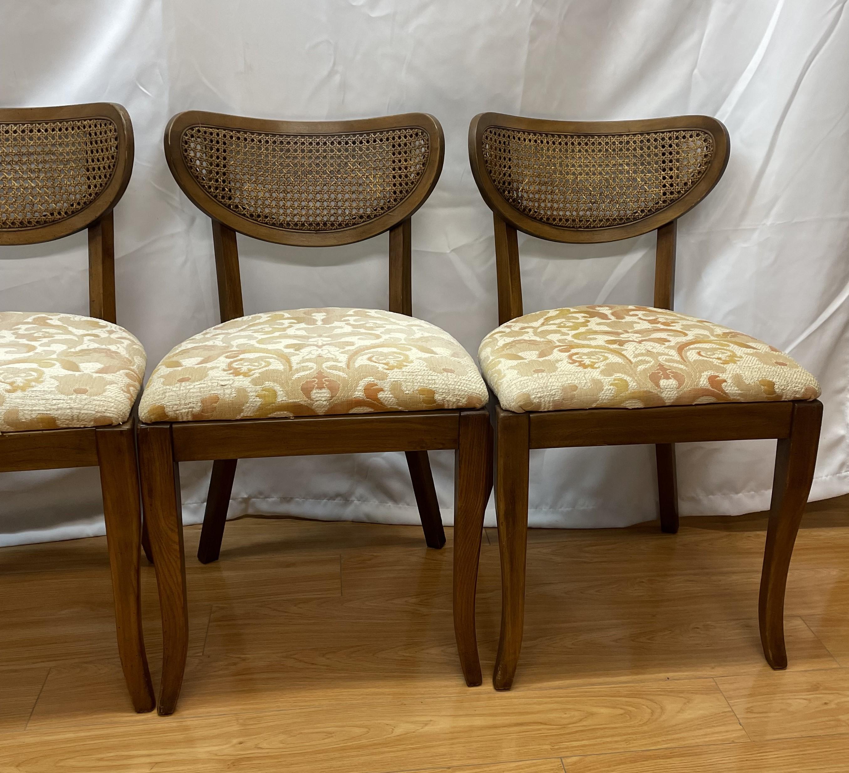 Set of four mid-century caned back chairs 

19 x 10 x 32