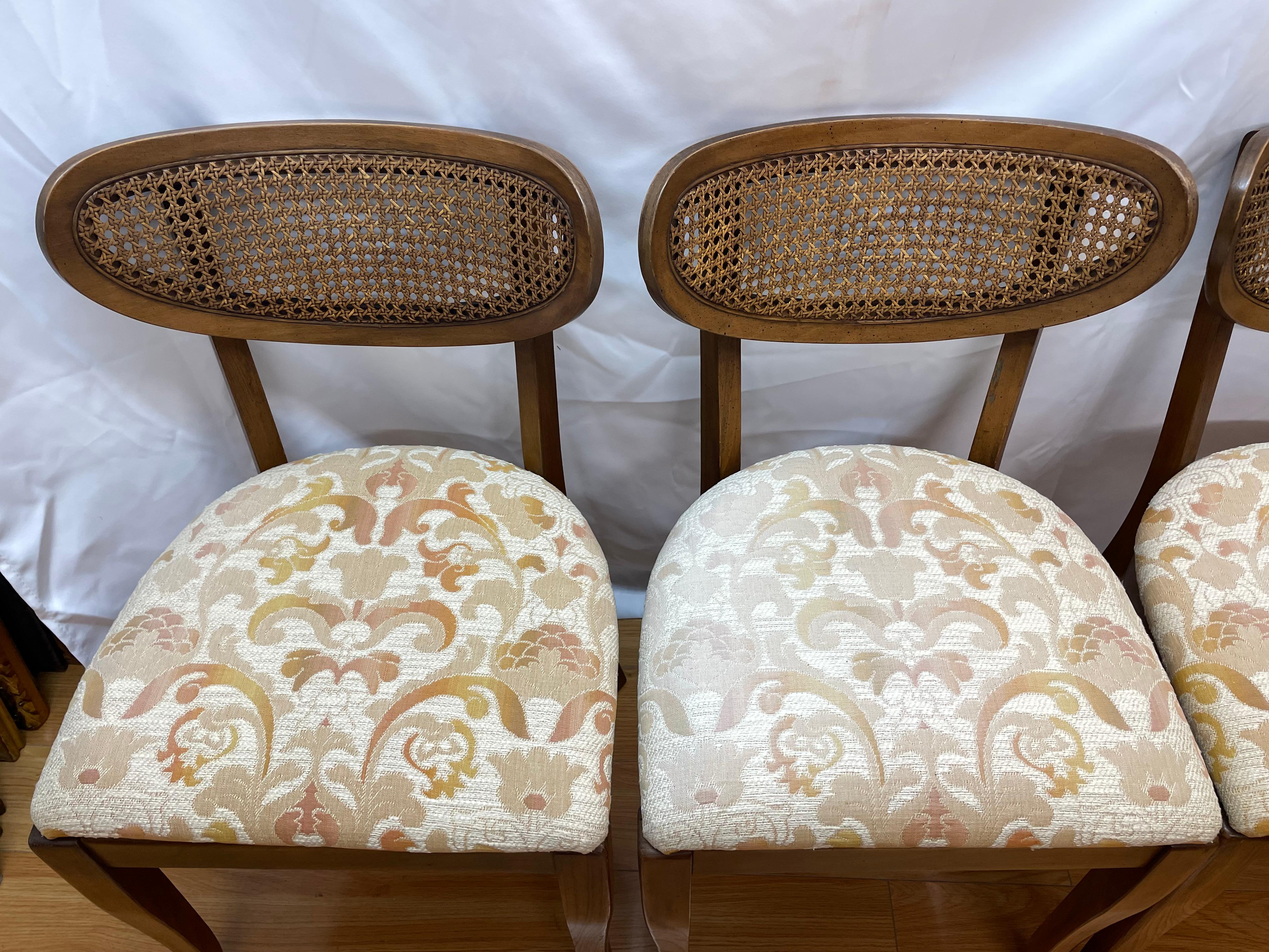 20th Century Set of four mid-century caned back chairs  For Sale