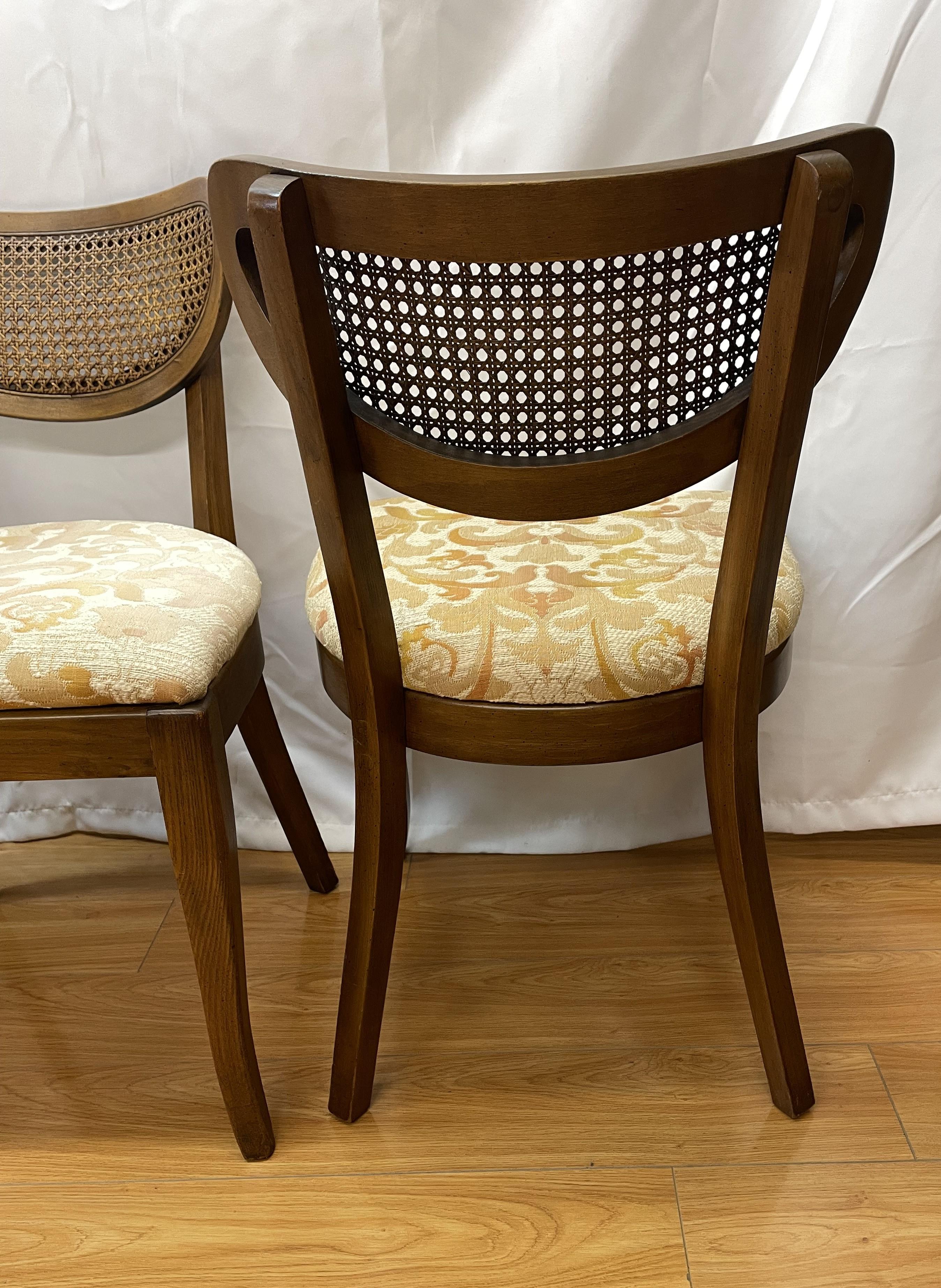 Set of four mid-century caned back chairs  For Sale 1