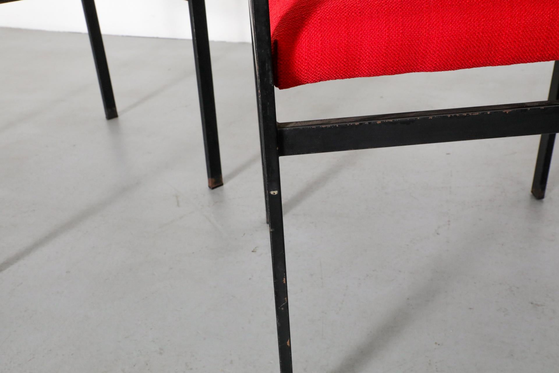 Ensemble de quatre chaises de salle à manger Cees Braakman du milieu du siècle, série japonaise, en rouge en vente 8