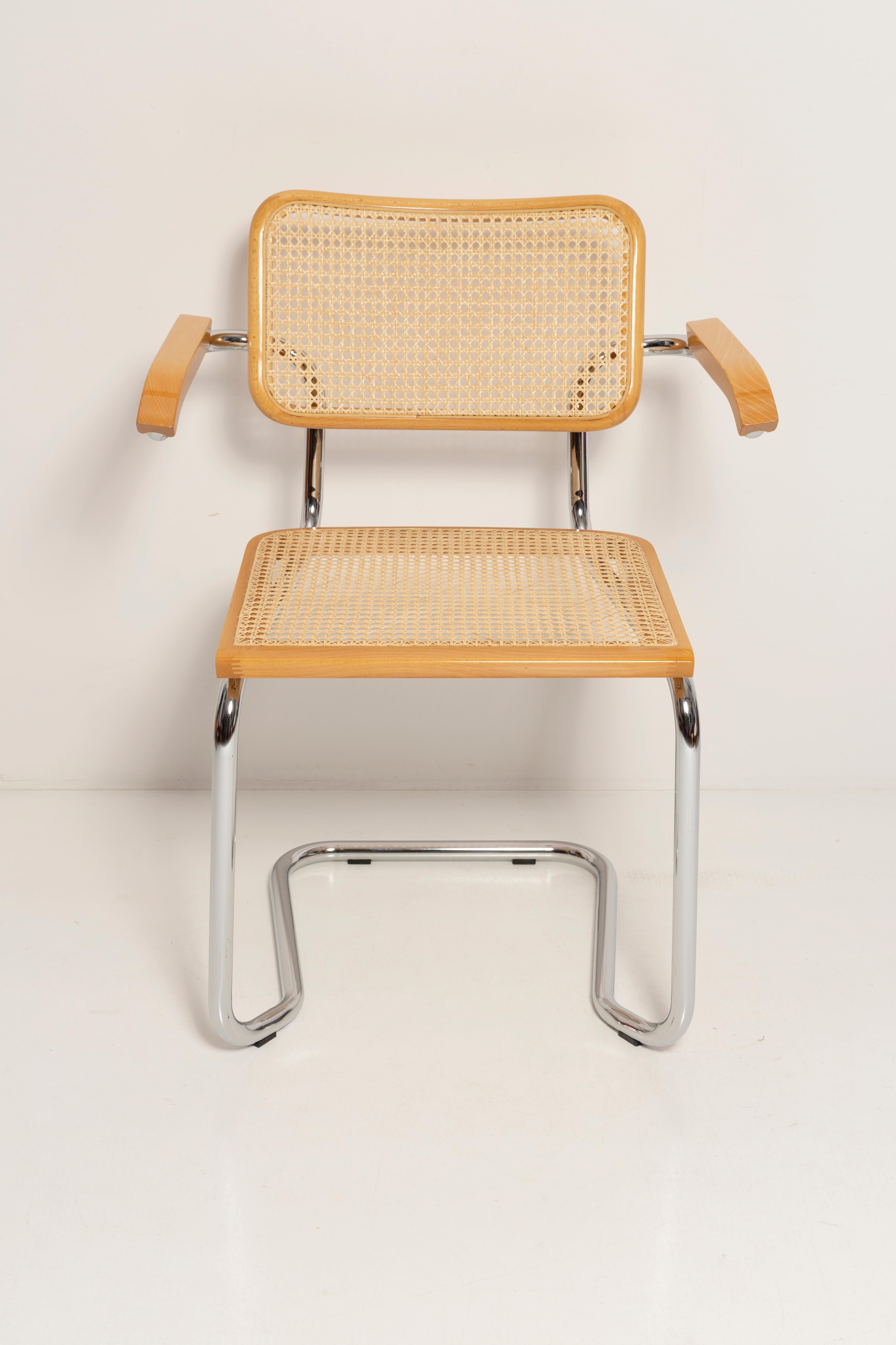 Set of Four Midcentury Cesca Rattan Chairs, Marcel Breuer, Italy, 1960s For Sale 2