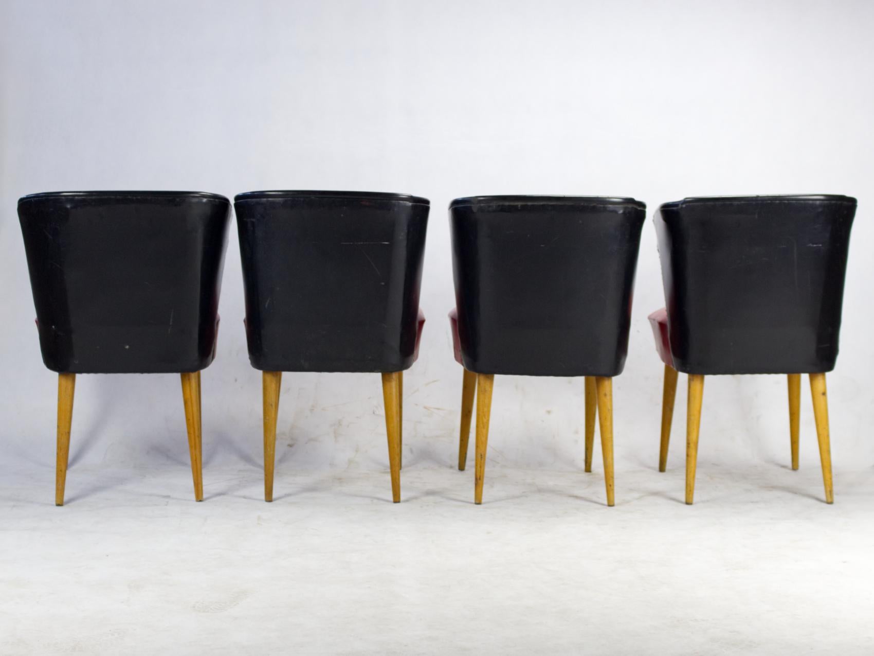 Mid-Century Modern Set of Four Midcentury Chairs, 1960s