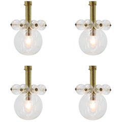 Set of four Midcentury Chandeliers Kamenicky Senov, 1970s.