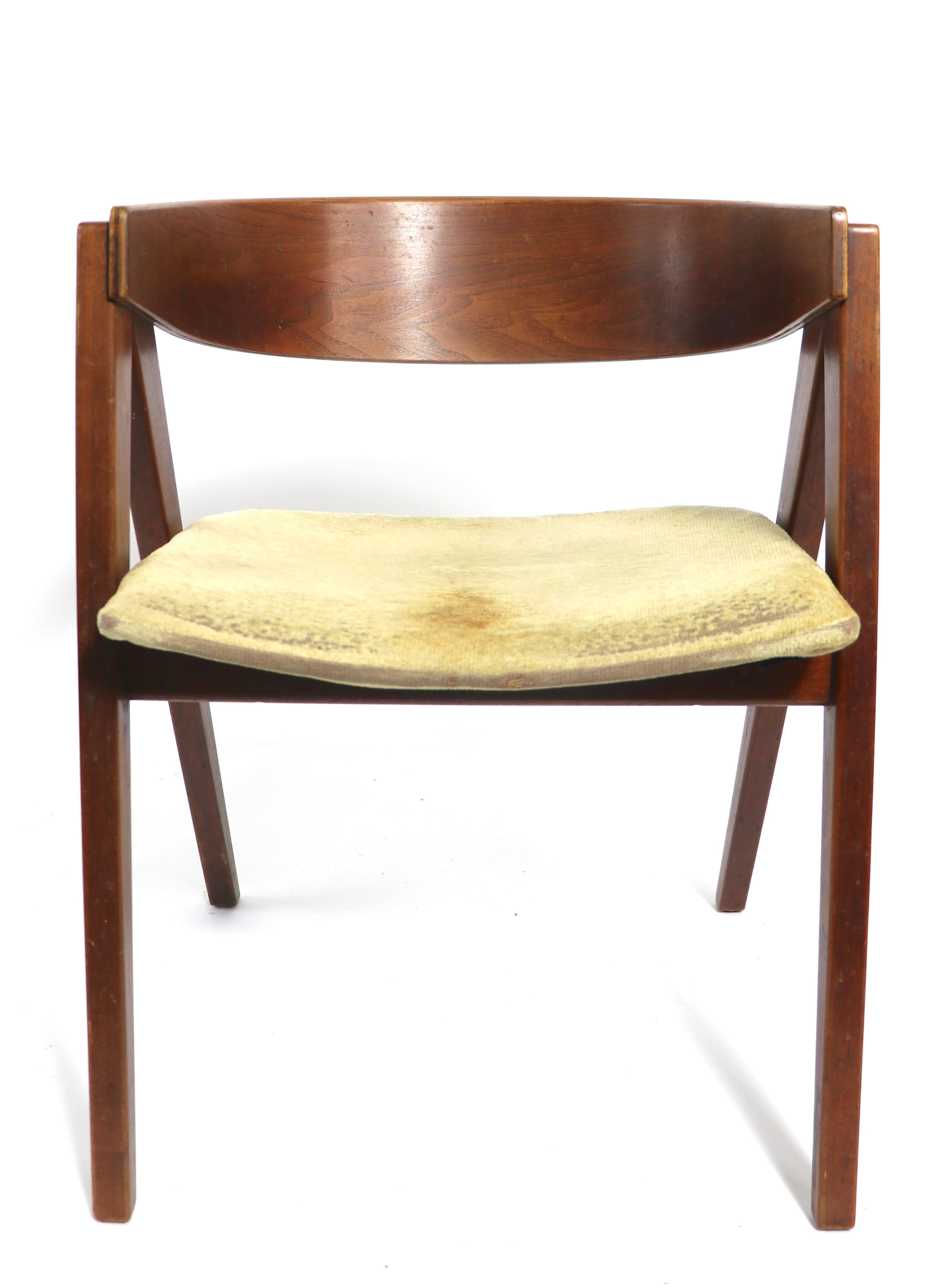 Upholstery Set of Four Mid Century Compass Chairs by Allan Gould