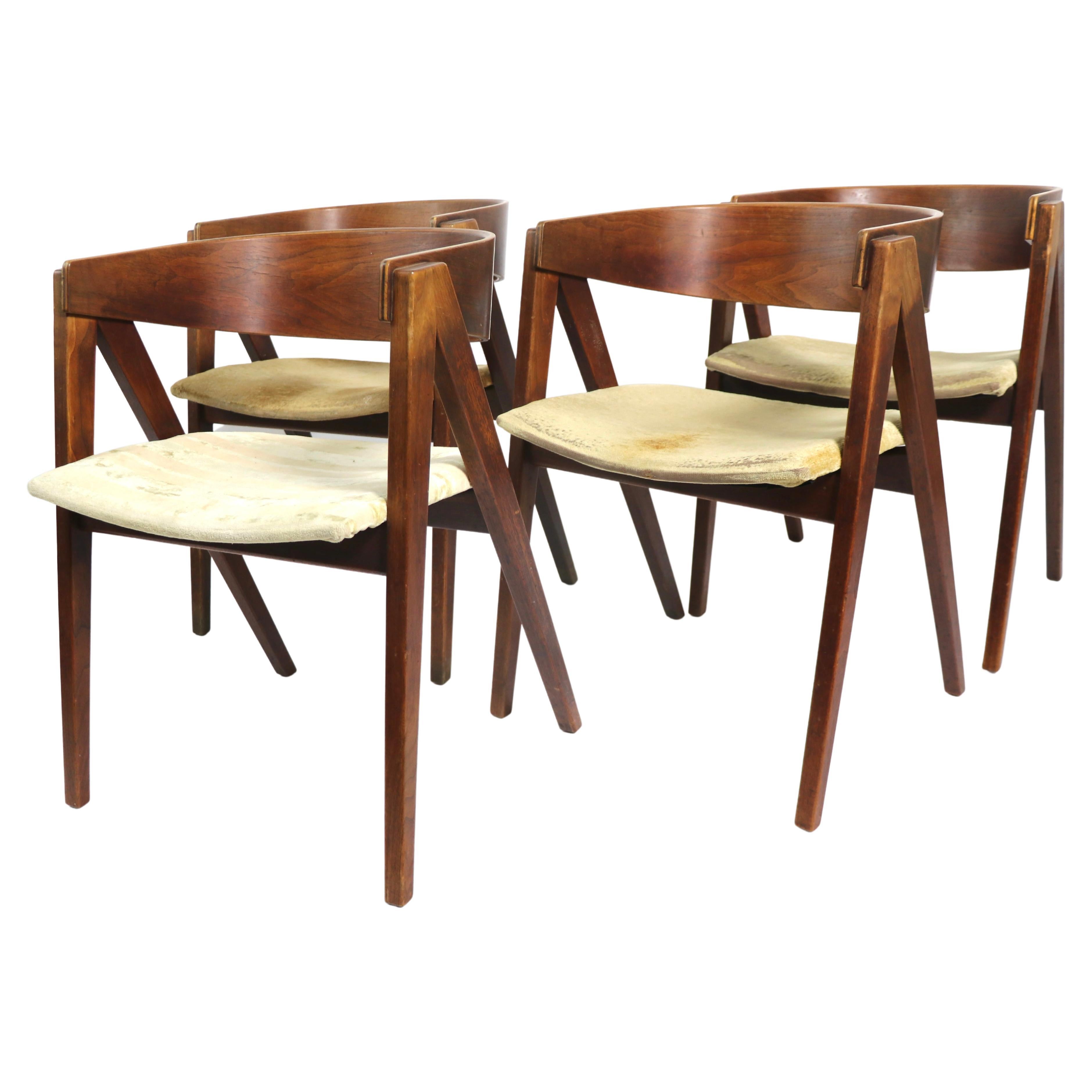 Set of Four Mid Century Compass Chairs by Allan Gould
