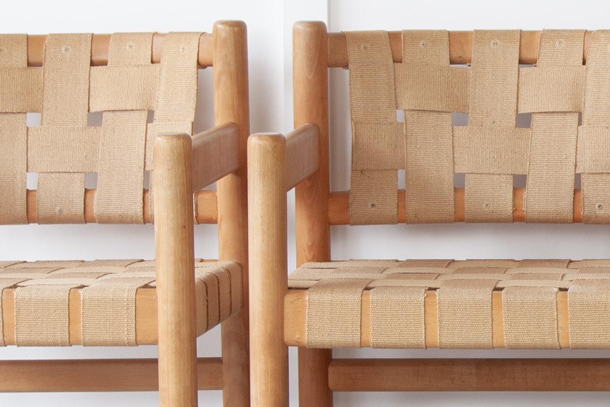 Jute Ensemble de quatre fauteuils danois du milieu du siècle en vente