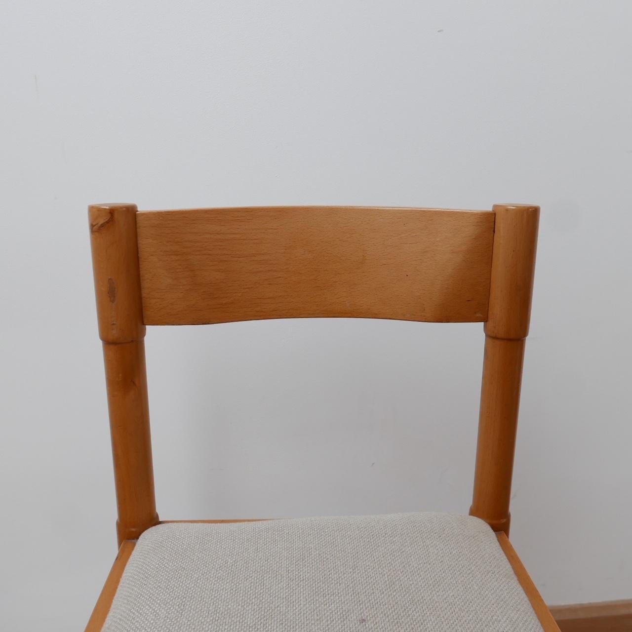 Wood Set of Four Mid-Century Danish Dining Chairs '4'
