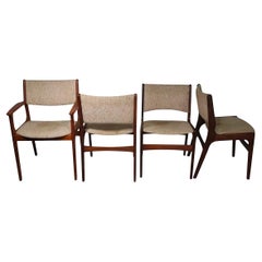 Set of Four Mid Century Danish Modern Dining Chairs att. to E. Buch c. 1950/60's