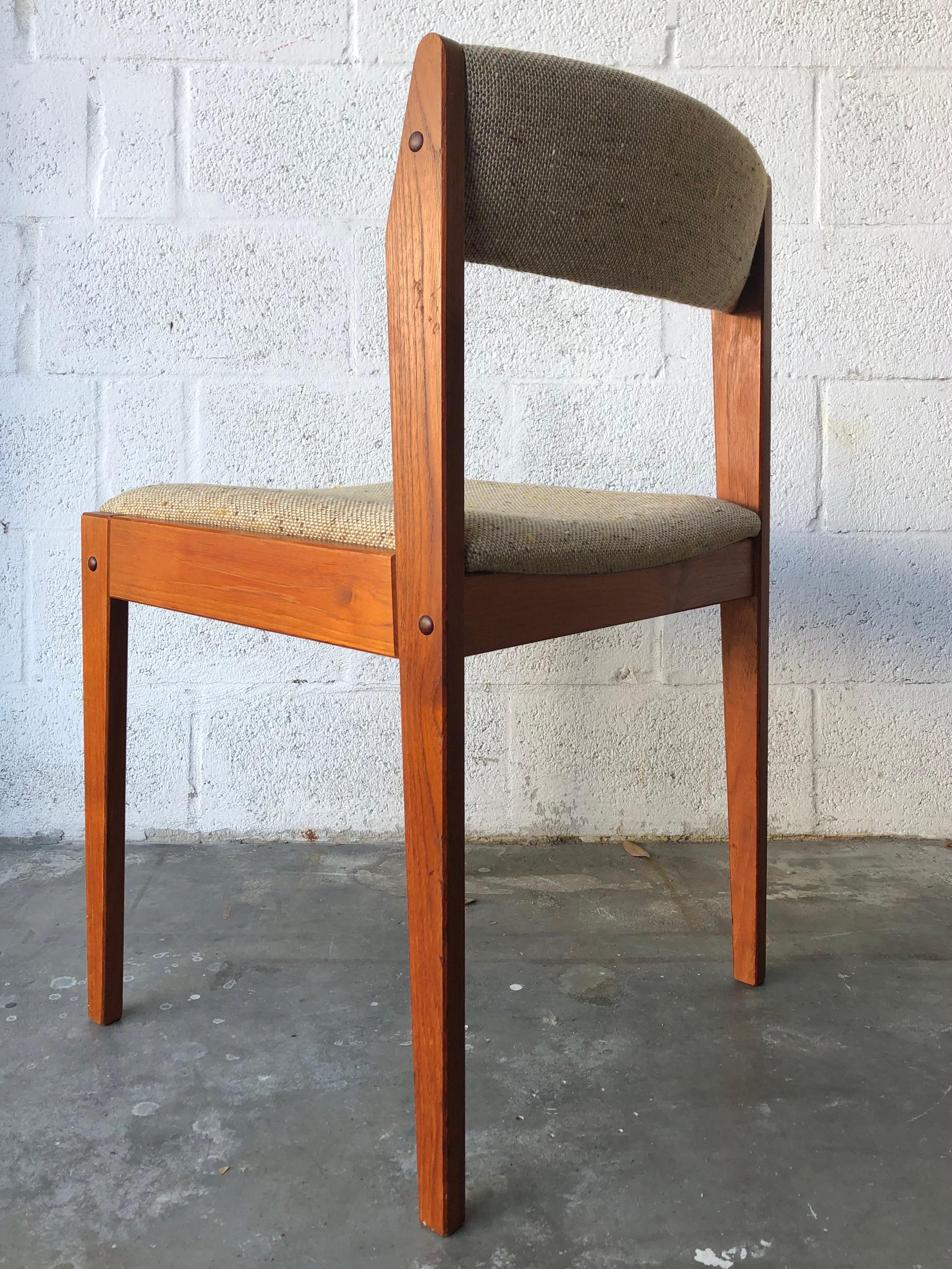 Upholstery Set of Four Mid Century Danish Modern Dining Chairs by Tarm Stole Mobelfabrik For Sale