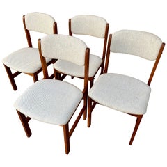 Set di quattro sedie da pranzo in stile danese moderno di metà secolo di Benny A. Linden Design