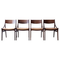 Set of Four Mid Century, Danish Rosewood Dining Chairs by Vestervig Erikson