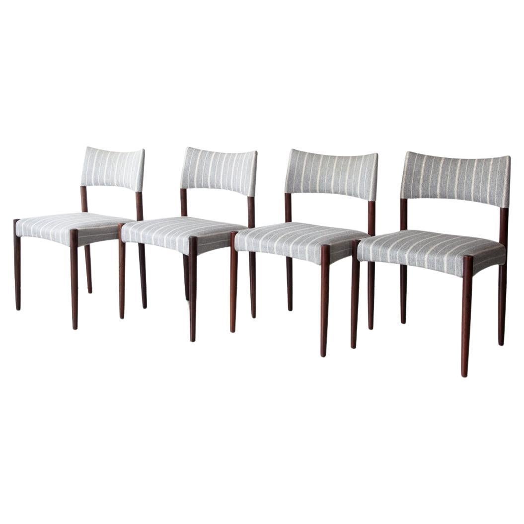 Set of Four Mid Century Danish Rosewood Dining Chairs For Sale
