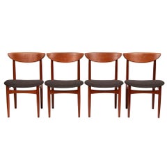 Set of Four Mid Century Danish Teak Dining Chairs By Dyrlund.