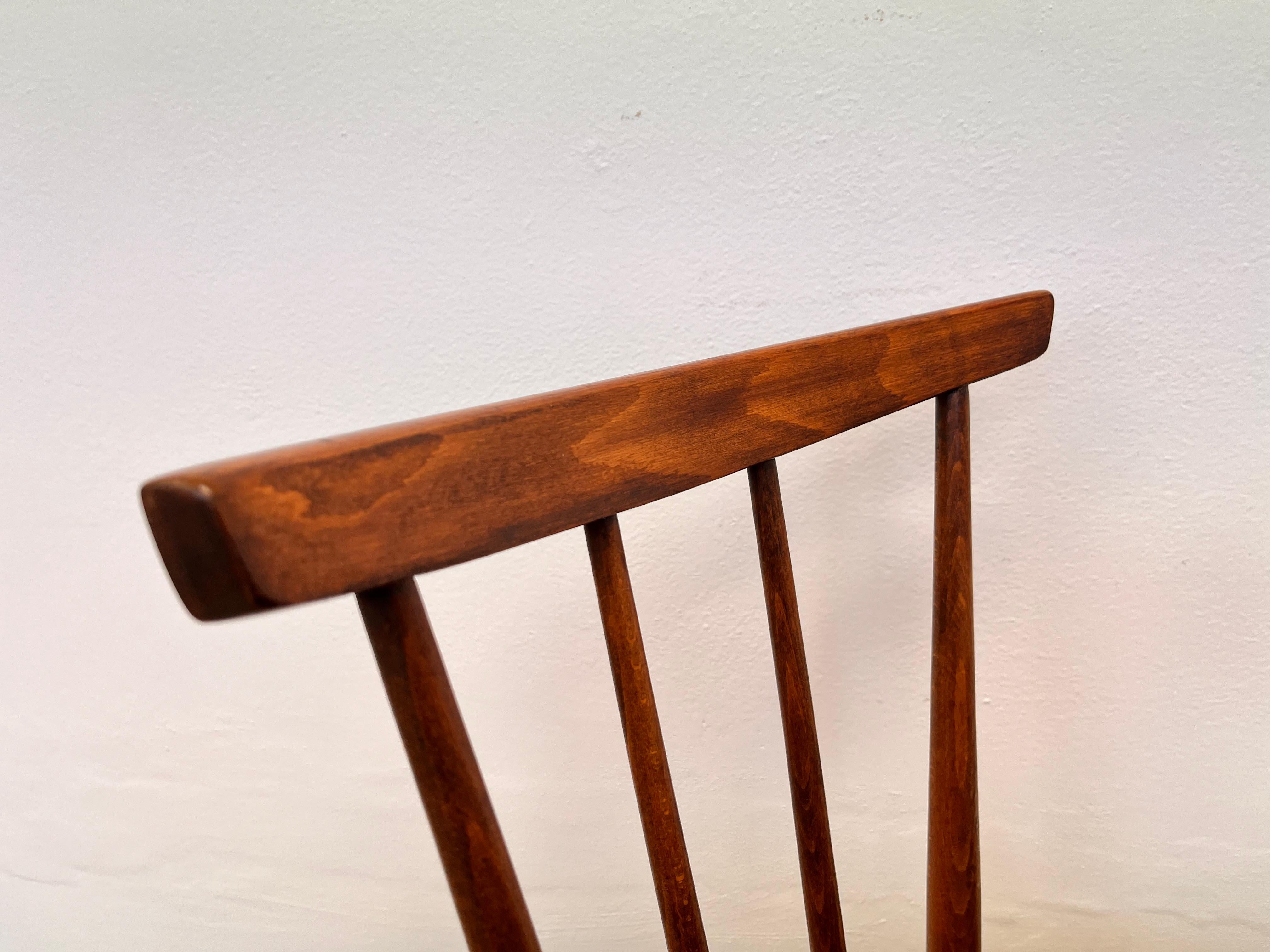 Czech Set of Four MID century DEsign wooden Dining Chairs by TON - 1960s For Sale