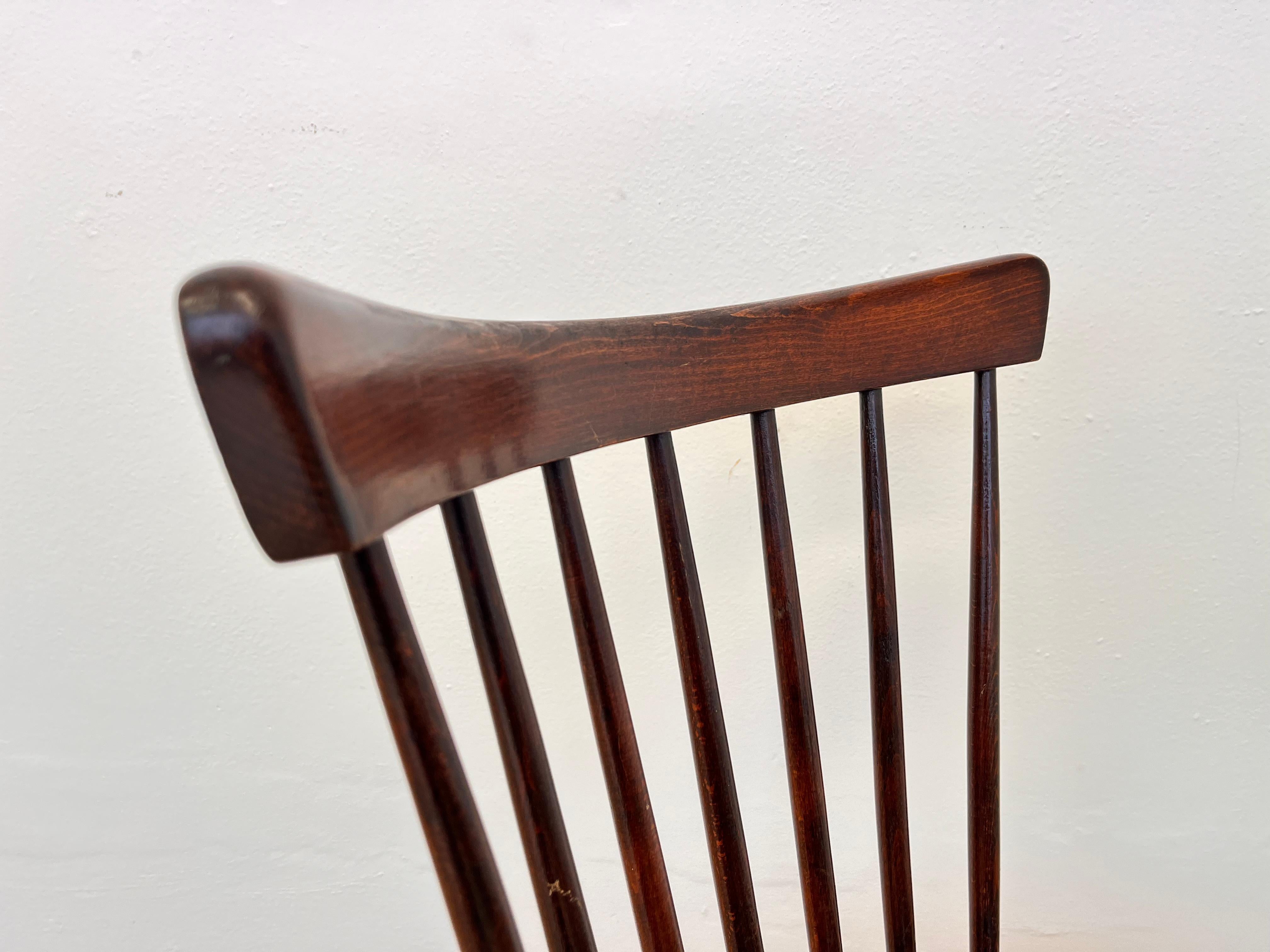 Czech Set of Four MID century Design wooden Dining Chairs by TON - 1960s For Sale
