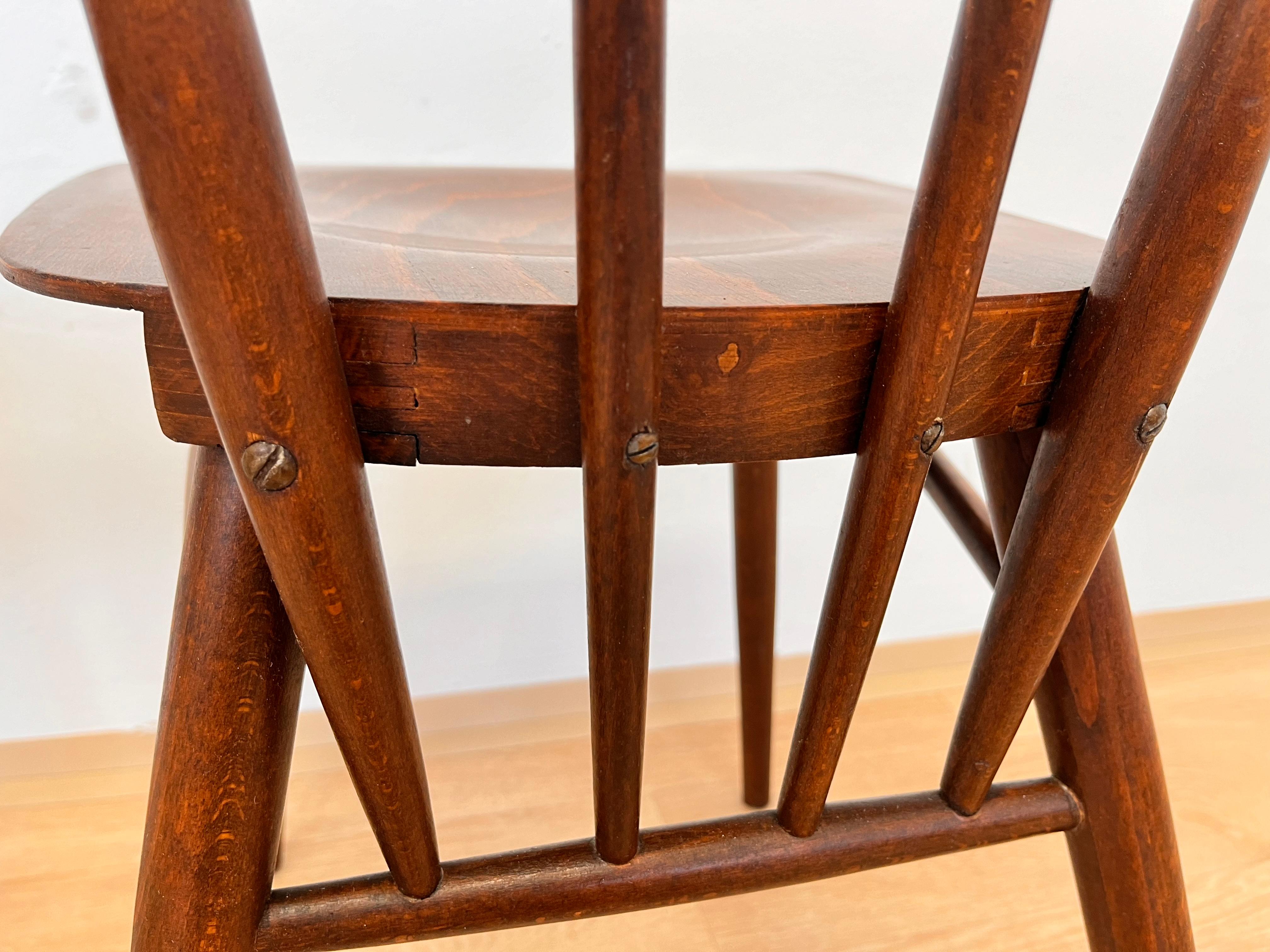 Mid-20th Century Set of Four MID century DEsign wooden Dining Chairs by TON - 1960s For Sale