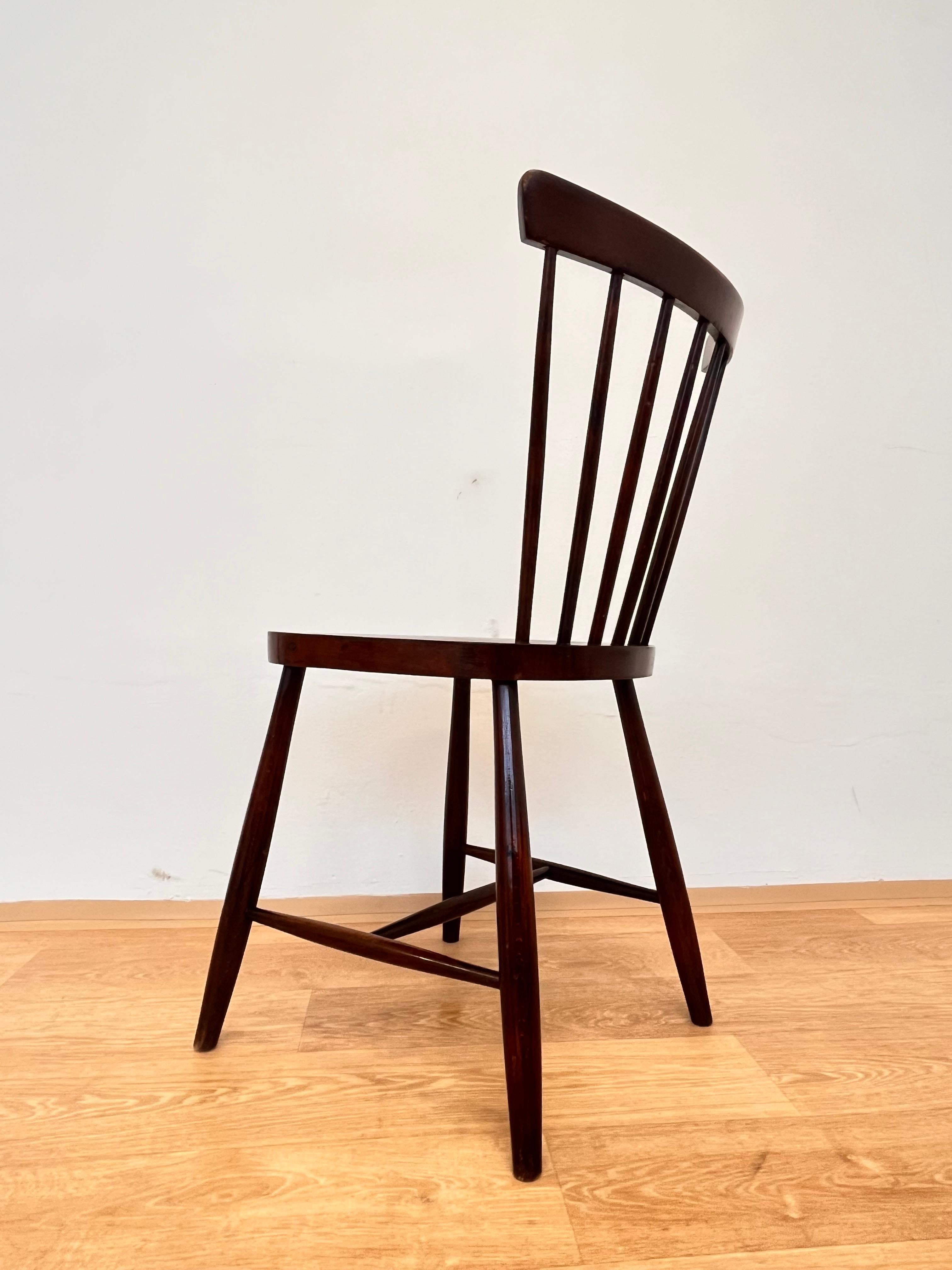 Mid-20th Century Set of Four MID century Design wooden Dining Chairs by TON - 1960s For Sale