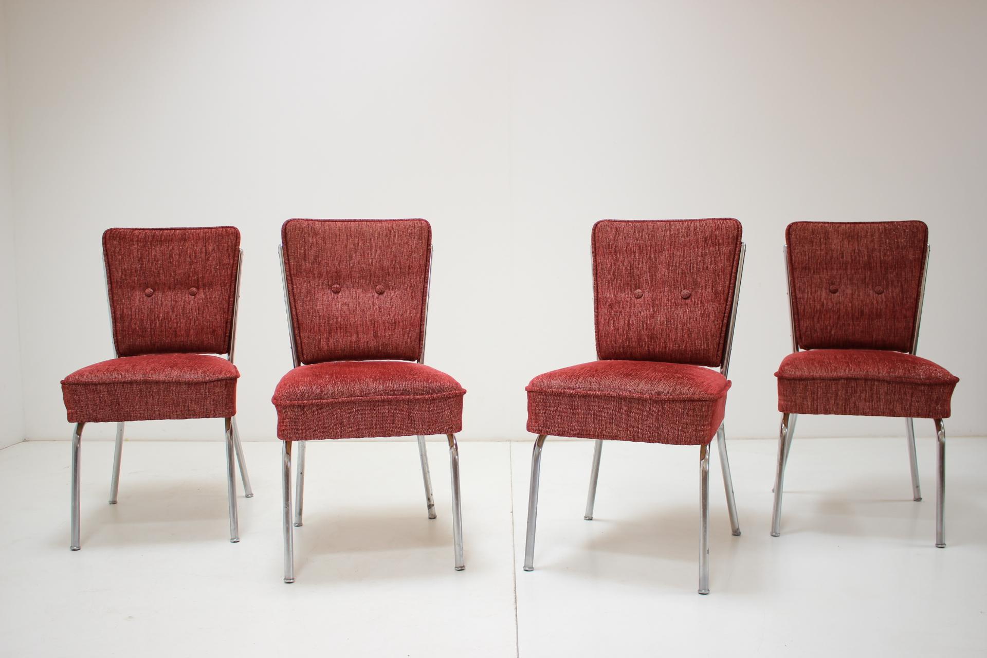 Czech Set of Four Mid-Century Dining Chairs, 1960's For Sale