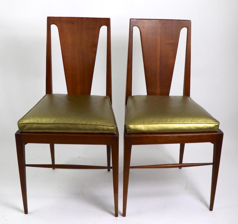 Upholstery Set of Four Mid Century Dining Chairs Attributed to Harvey Probber For Sale