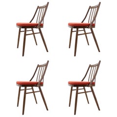 Ensemble de quatre chaises de salle à manger du milieu du siècle dernier par Antonn uman, années 1960