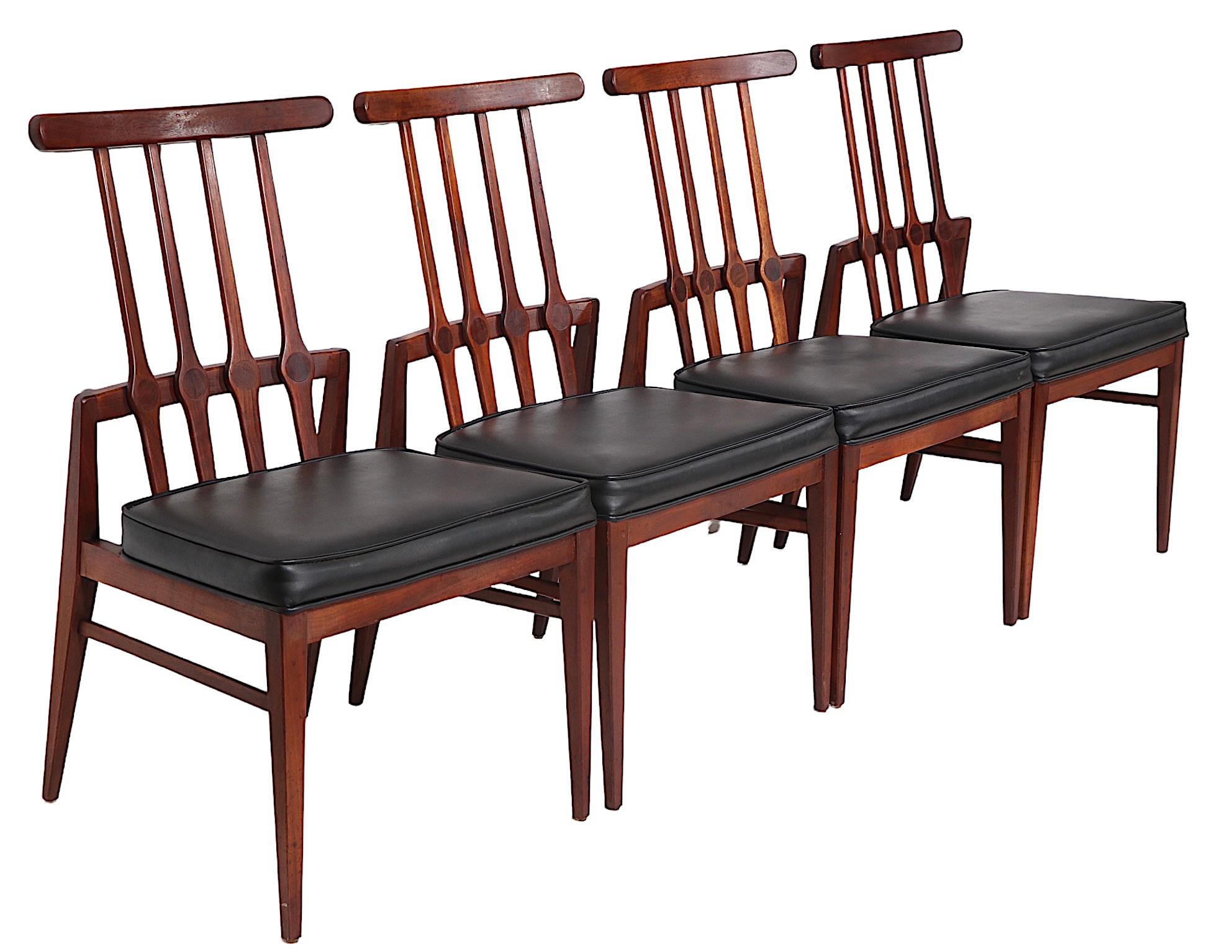 Ensemble de quatre chaises de salle à manger mi-siècle par Foster - McDavid vers les années 1950/1960  en vente 2