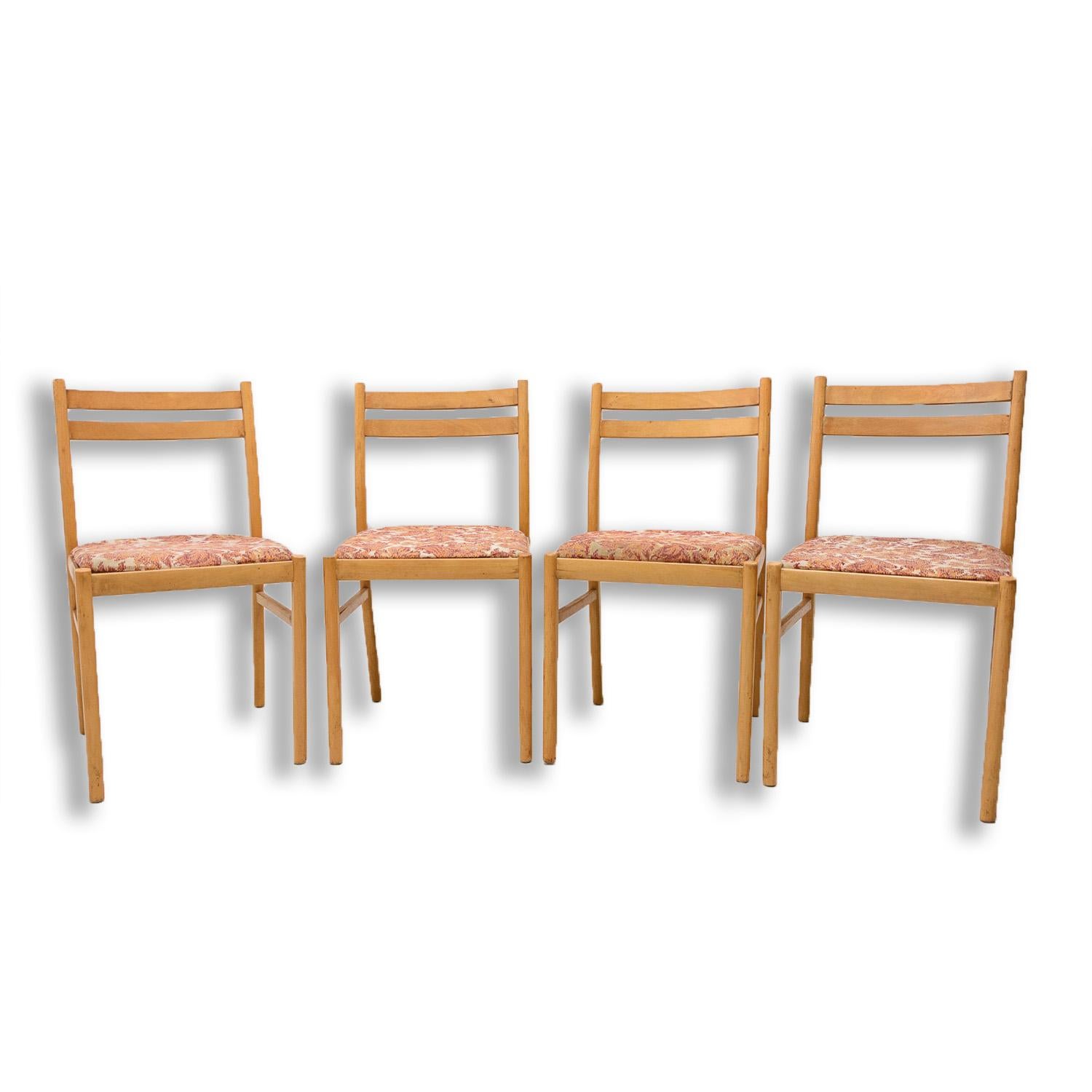 Set of Four Mid Century Dining Chairs, Czechoslovakia, 1960's For Sale 7