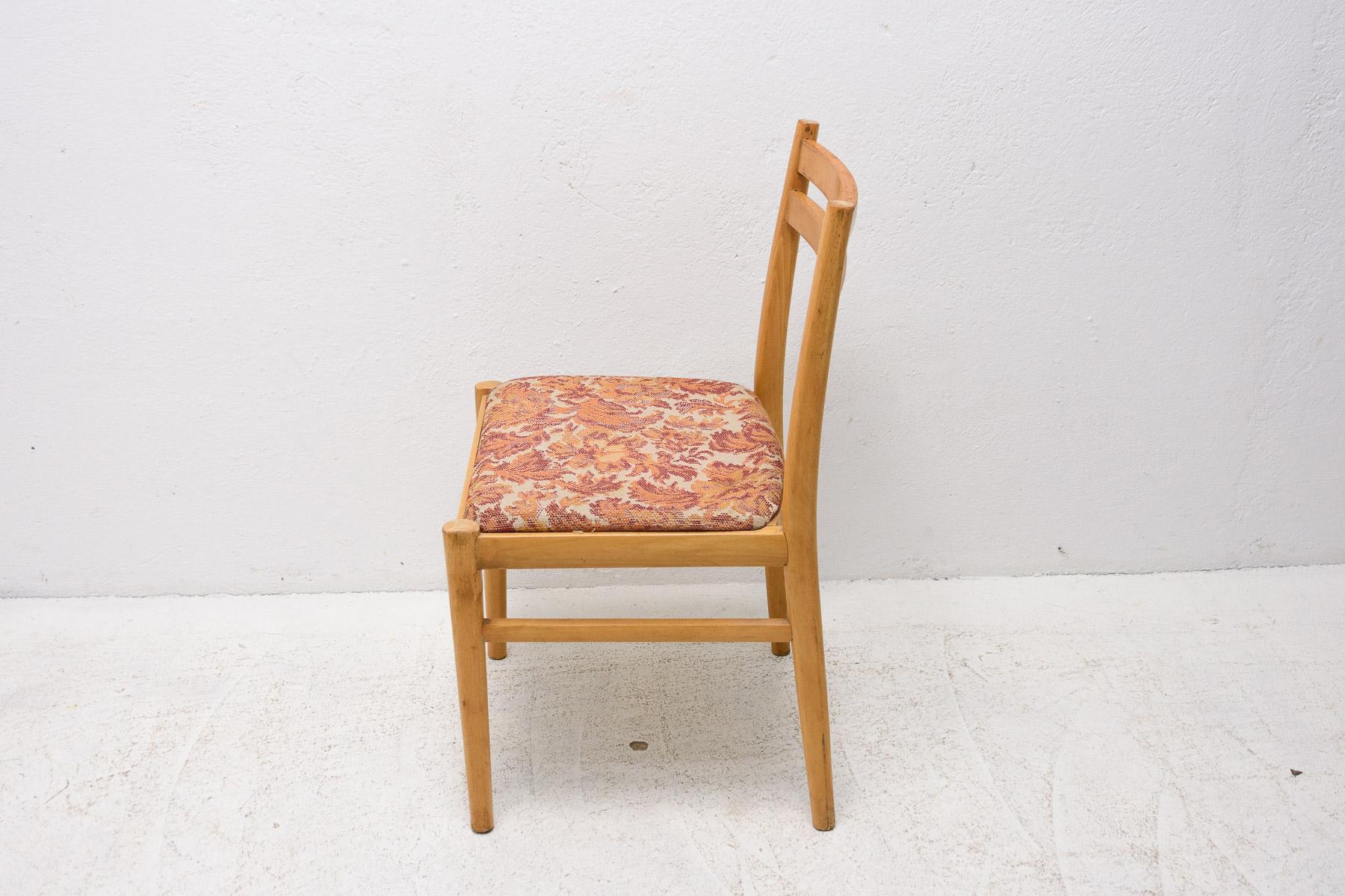 Set di quattro sedie da pranzo del Mid Century, Cecoslovacchia, anni '60 in vendita 9