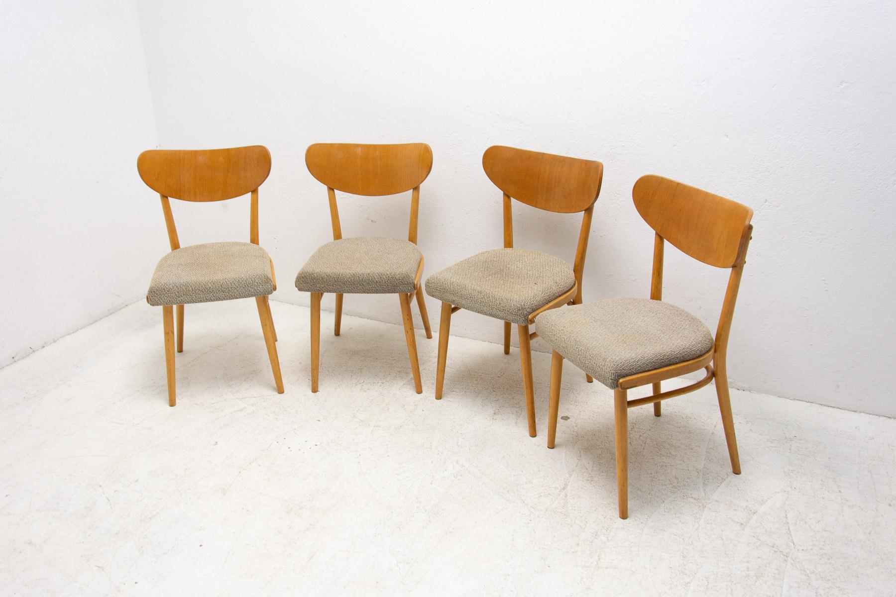 Set of Four Midcentury Dining Chairs, Czechoslovakia, 1960s In Good Condition In Prague 8, CZ