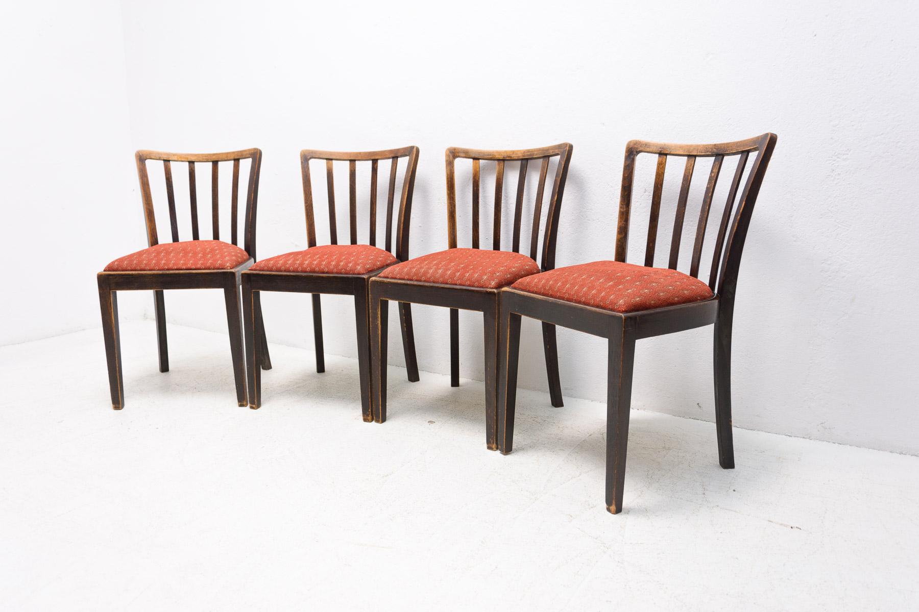 20th Century Set of Four Mid-Century Dining Chairs Thonet, Czechoslovakia, 1960's