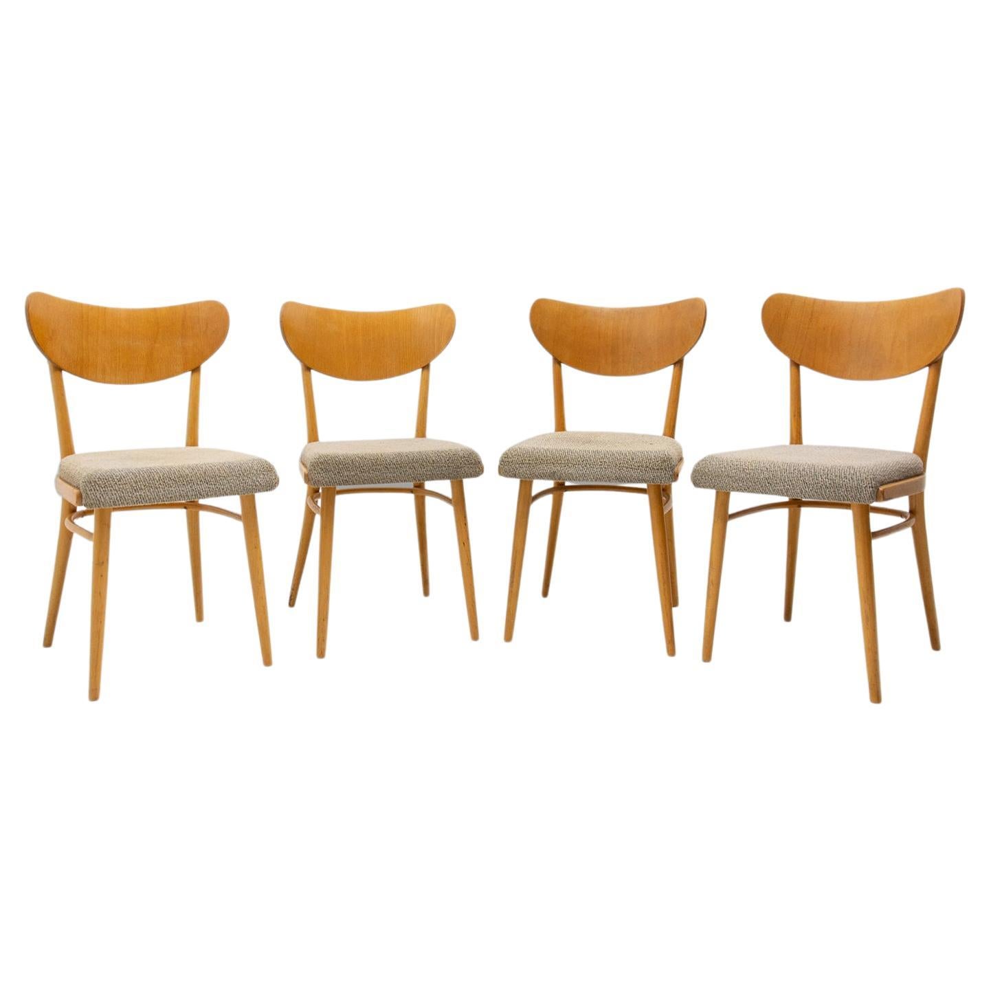 Set of Four Midcentury Dining Chairs, Czechoslovakia, 1960s